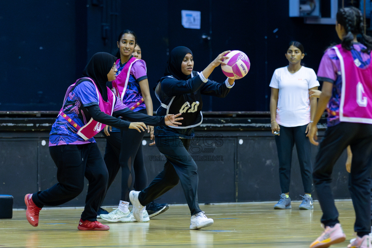 N Sports Academy  B vs AIS Netball Academy in Day 1 of 3rd Junior Championship - Netball association of Maldives, held at Social Center on 19th January 2025 . Photos by Shuu Abdul Sattar