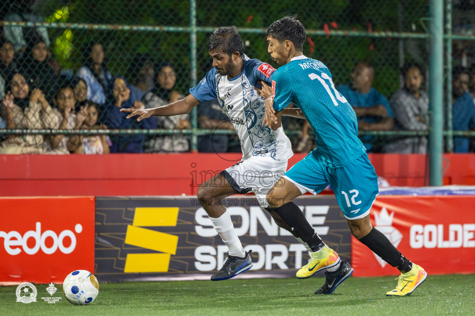 V. Fulidhoo vs V. Felidhoo in Day 12 of Golden Futsal Challenge 2025 was held on Thursday, 16th January 2025, in Hulhumale', Maldives Photos: Mohamed Mahfooz Moosa / images.mv