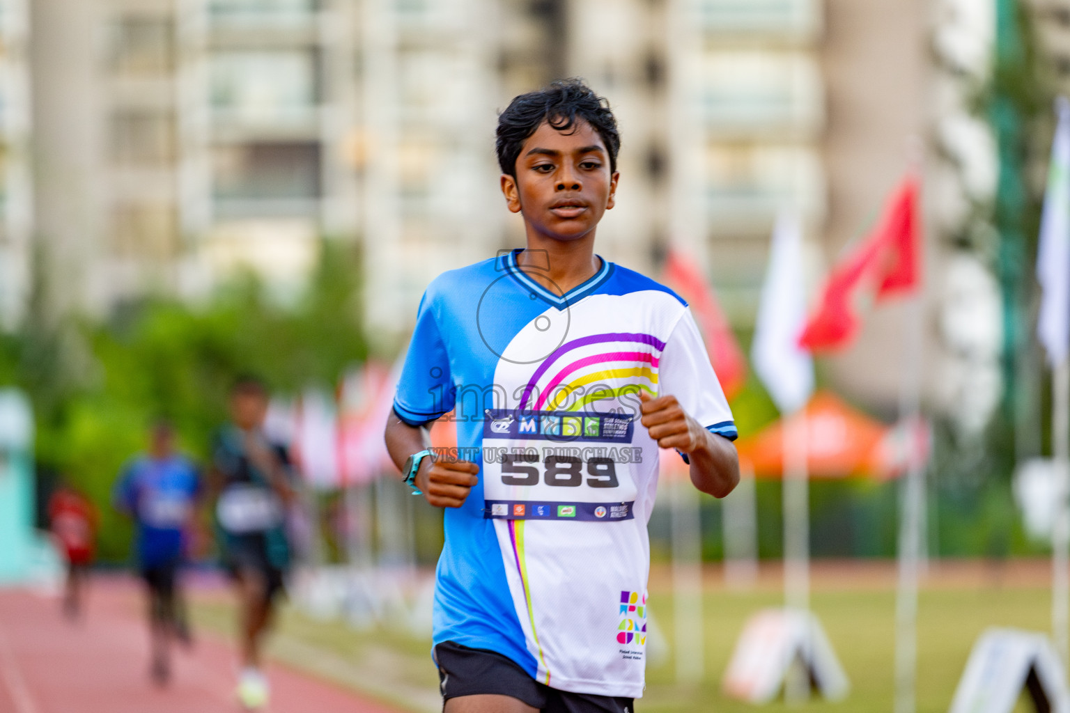 Day 1 of MWSC Interschool Athletics Championships 2024 held in Hulhumale Running Track, Hulhumale, Maldives on Saturday, 9th November 2024. 
Photos by: Hassan Simah / Images.mv