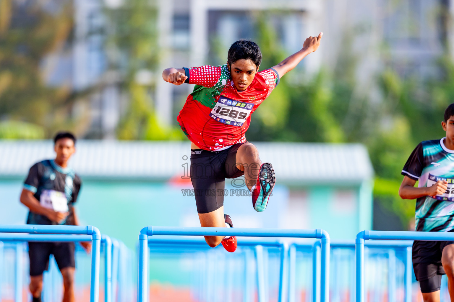 Day 6 of MWSC Interschool Athletics Championships 2024 held in Hulhumale Running Track, Hulhumale, Maldives on Thursday, 14th November 2024. Photos by: Nausham Waheed / Images.mv