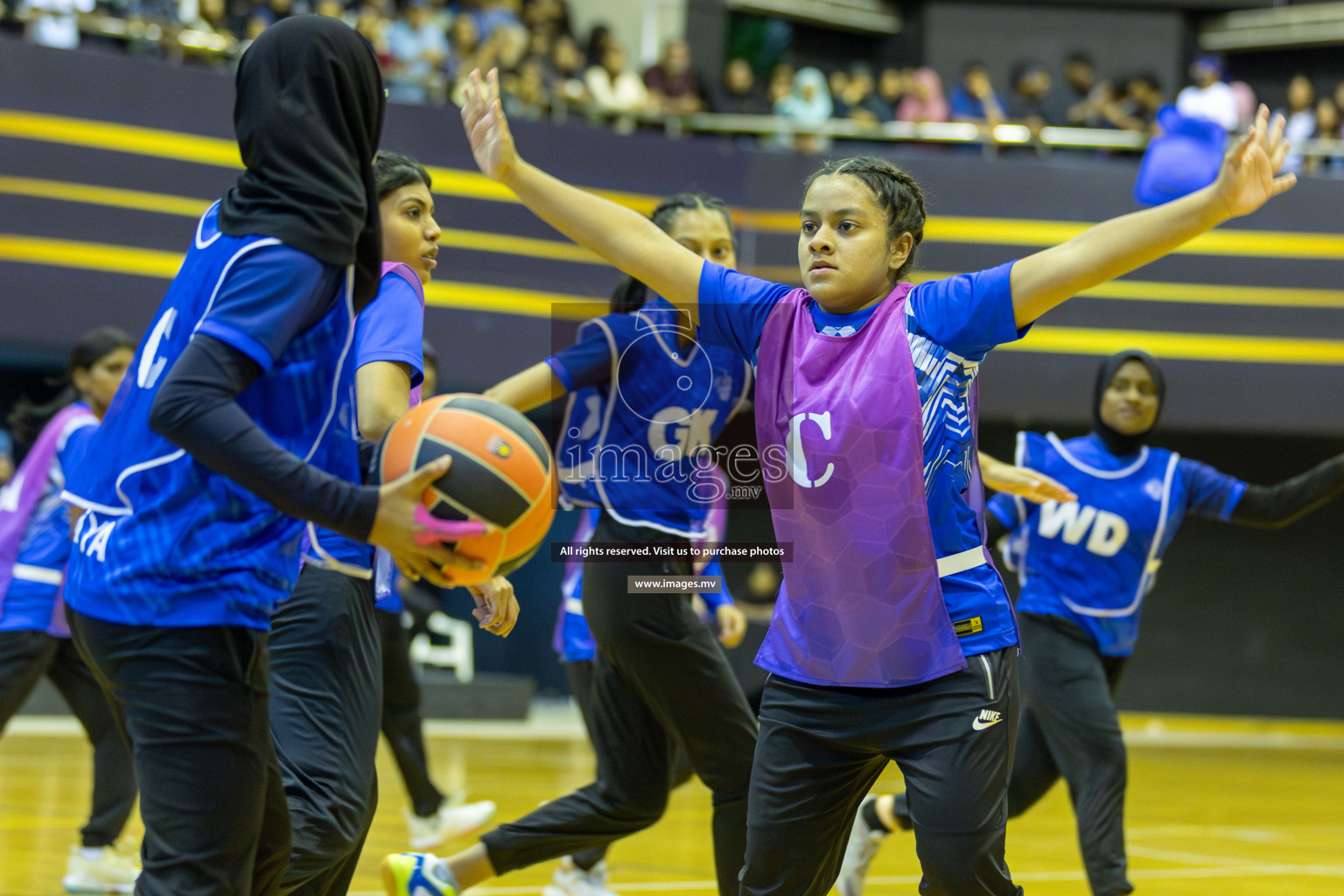 Day 11 of 24th Interschool Netball Tournament 2023 was held in Social Center, Male', Maldives on 6th November 2023. Photos: Mohamed Mahfooz Moosa / images.mv