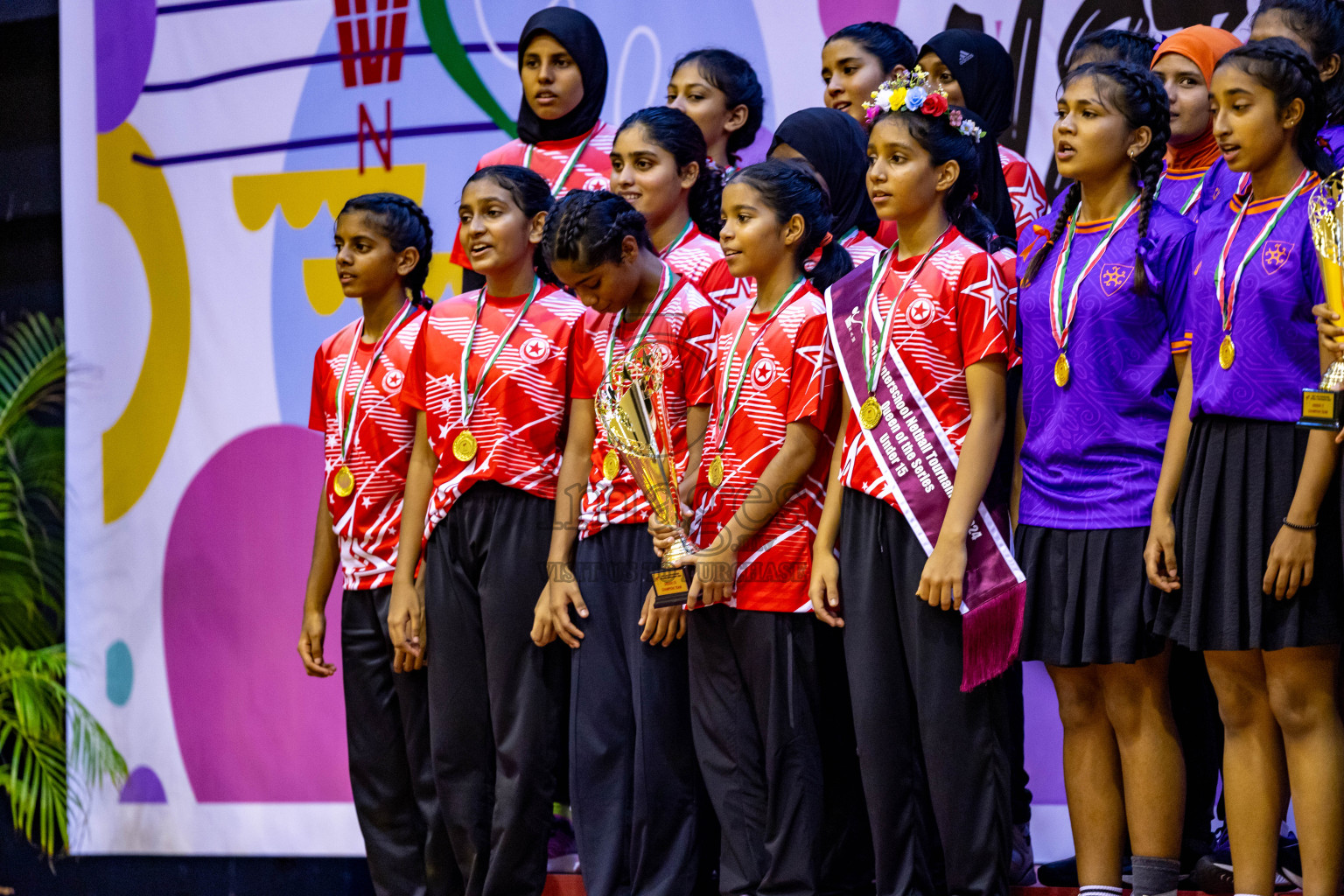 Closing Ceremony of Inter-school Netball Tournament held in Social Center at Male', Maldives on Monday, 26th August 2024. Photos: Hassan Simah / images.mv