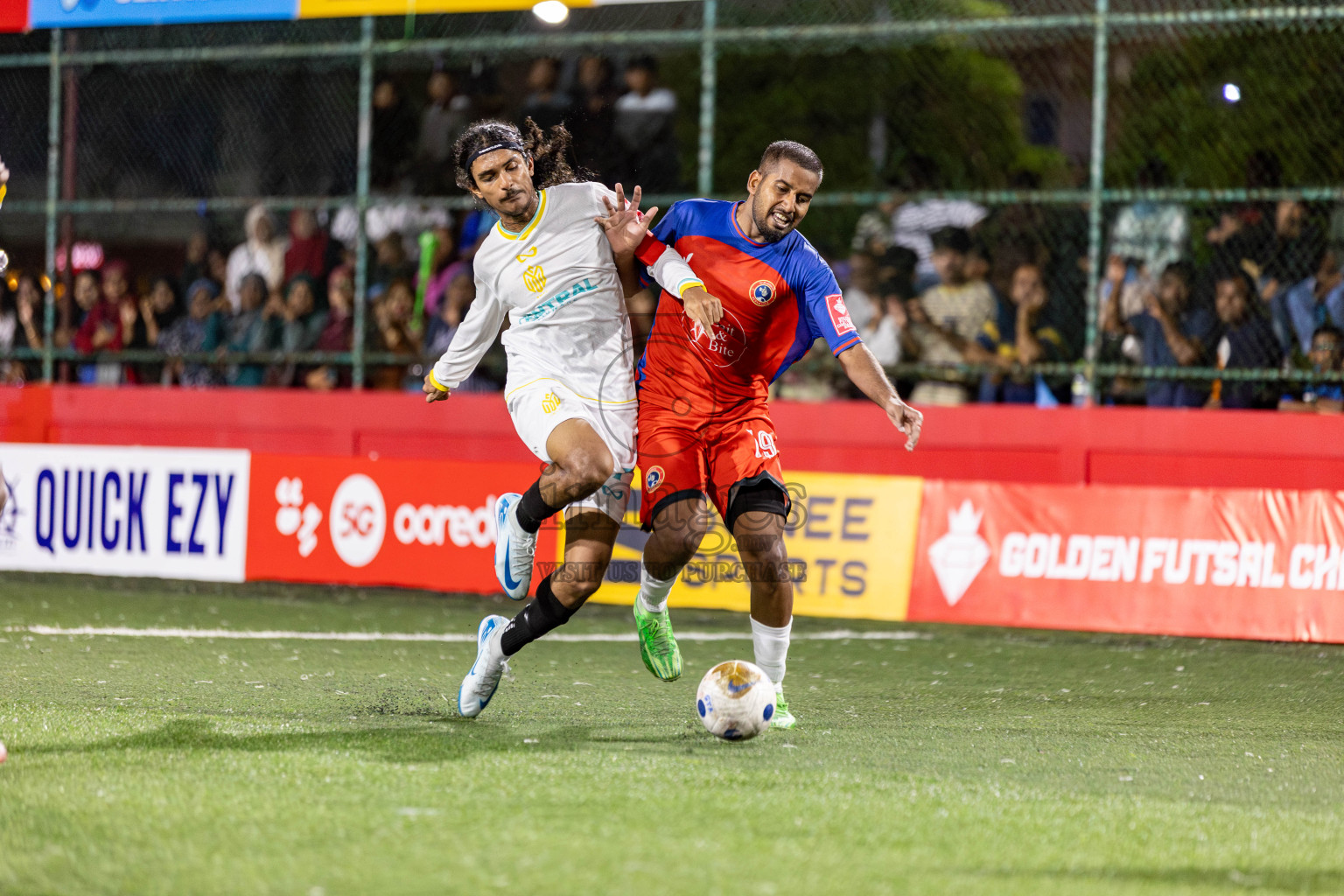 S Maradhoo vs S Meedhoo in Day 12 of Golden Futsal Challenge 2025 was held on Thursday, 16th January 2025, in Hulhumale', Maldives.
Photos: Hassan Simah / images.mv