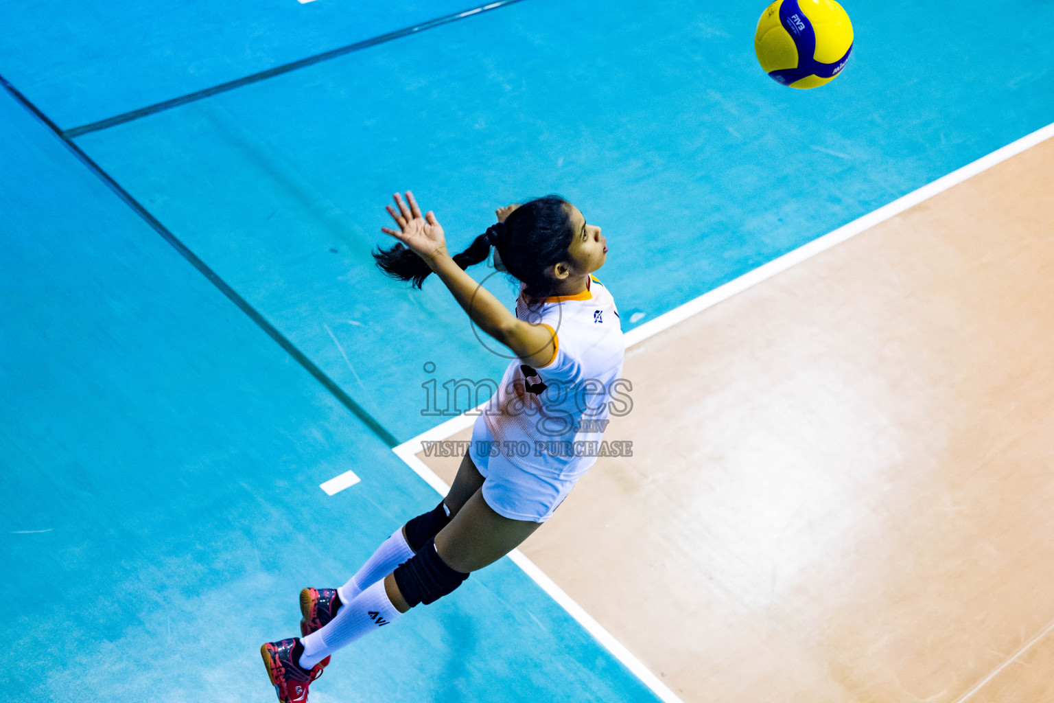 Nepal vs Sri Lanka in Day 1 of CAVA U20 Woman's Volleyball Championship 2024 was held in Social Center, Male', Maldives on 18th July 2024. Photos: Nausham Waheed / images.mv