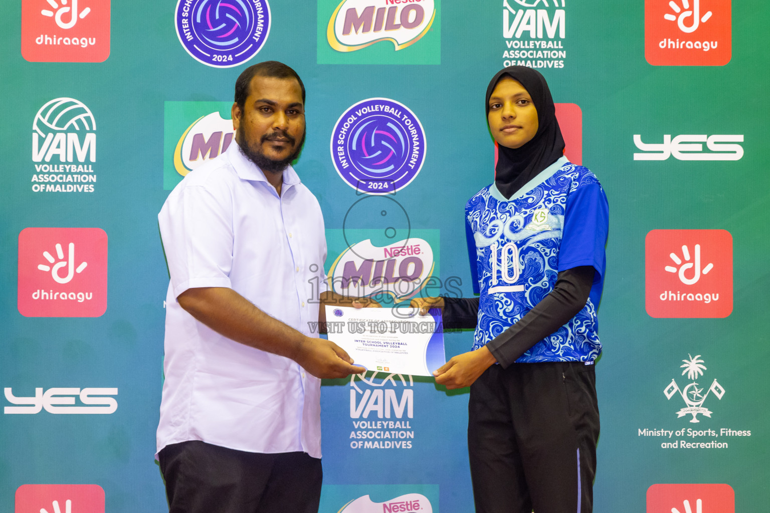 Finals of Interschool Volleyball Tournament 2024 was held in Social Center at Male', Maldives on Friday, 6th December 2024. Photos: Nausham Waheed / images.mv