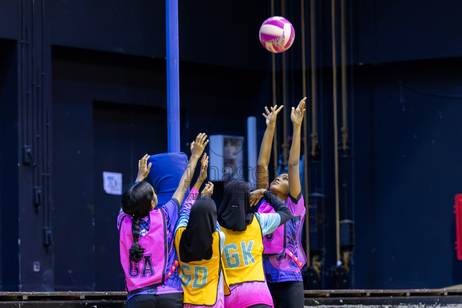 Sports academy A vs Netkids C (U13) in Day 1 of 3rd Junior Championship - Netball association of Maldives, held at Social Center on 19th January 2025 . Photos by Shuu Abdul Sattar / Images.mv
