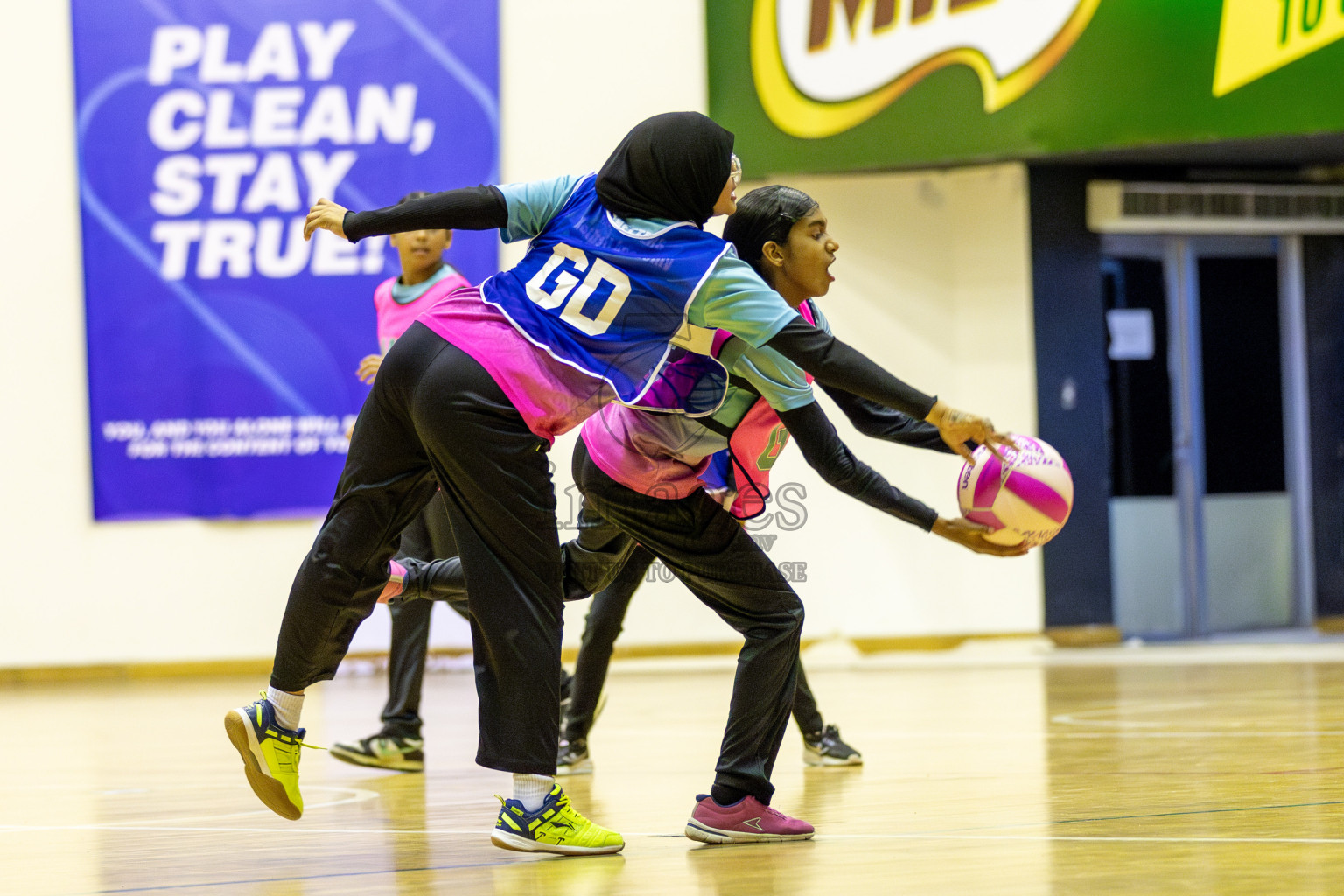 Netkids A vs Netkids B in Day 2 of 3rd Junior Championship - Netball association of Maldives, held at Social Center on Monday 20th January 2025 . Photos by Shuu Abdul Sattar