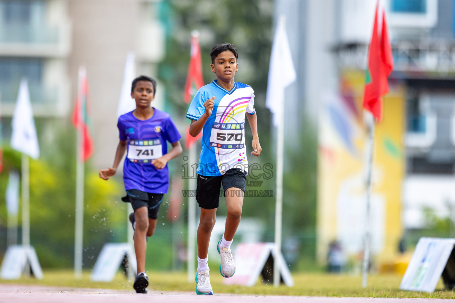 Day 1 of MWSC Interschool Athletics Championships 2024 held in Hulhumale Running Track, Hulhumale, Maldives on Saturday, 9th November 2024. 
Photos by: Ismail Thoriq / images.mv