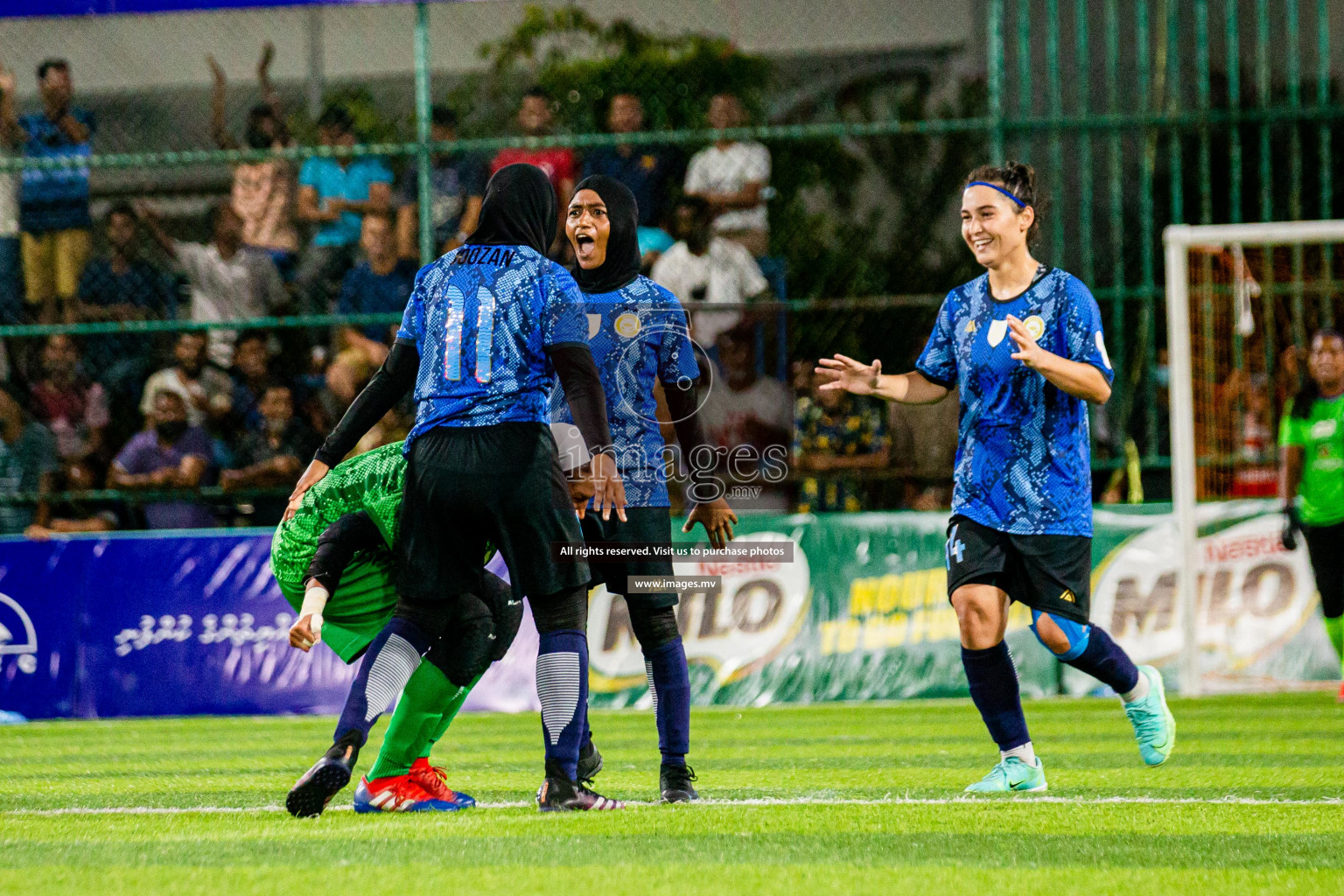 MPL vs Police Club in the Semi Finals of 18/30 Women's Futsal Fiesta 2021 held in Hulhumale, Maldives on 14th December 2021. Photos: Shuu Abdul Sattar / images.mv