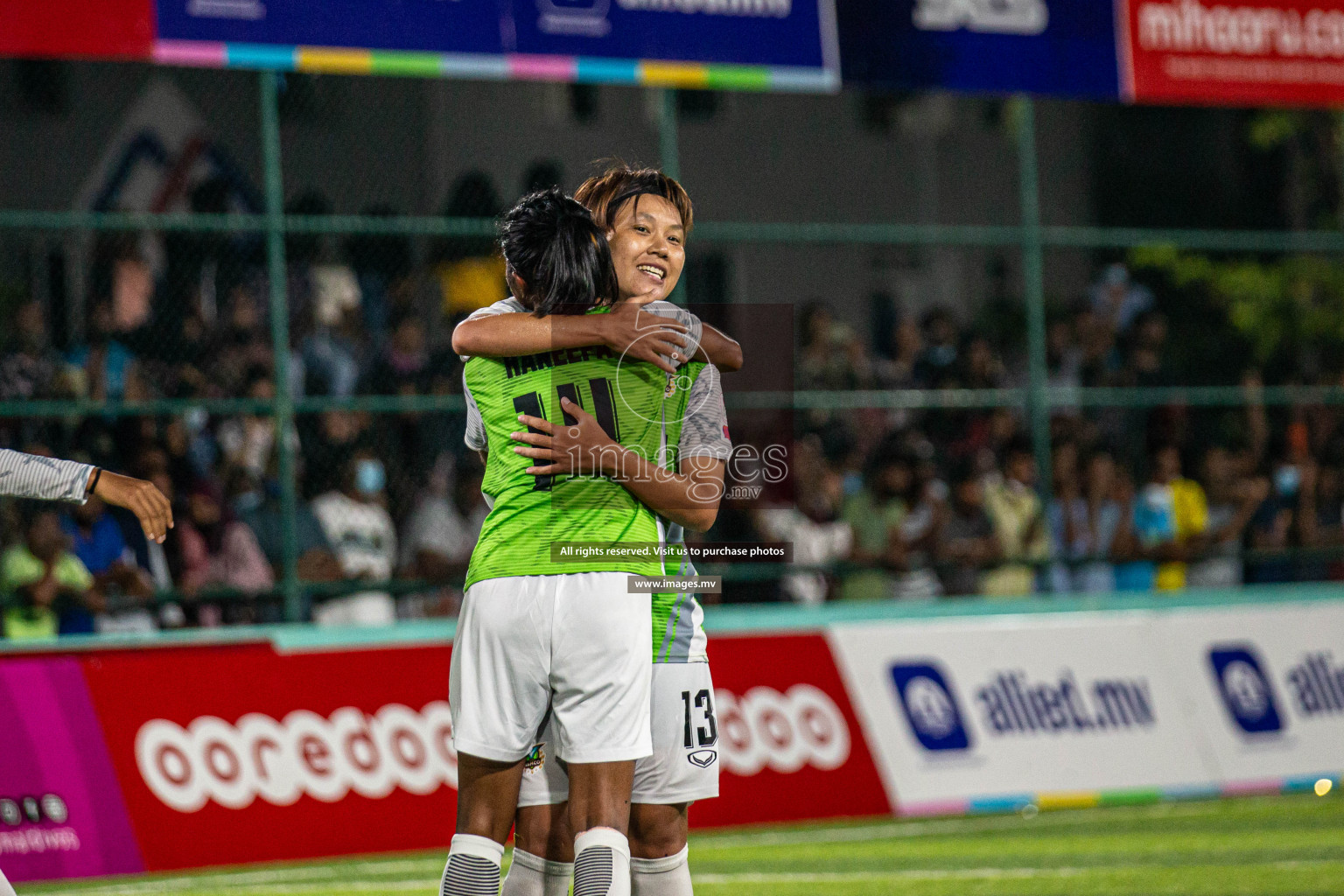 Club WAMCO vs DSC in the Semi Finals of 18/30 Women's Futsal Fiesta 2021 held in Hulhumale, Maldives on 14th December 2021. Photos: Shu Abdul Sattar / images.mv