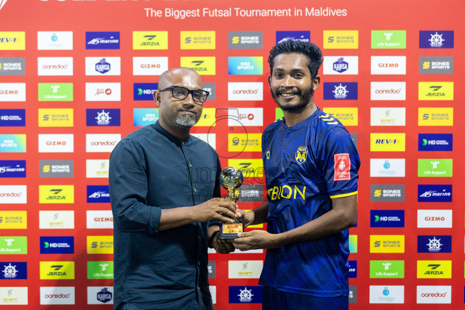 B Eydhafushi vs B Kendhoo in Day 18 of Golden Futsal Challenge 2024 was held on Thursday, 1st February 2024, in Hulhumale', Maldives Photos: Nausham Waheed, / images.mv