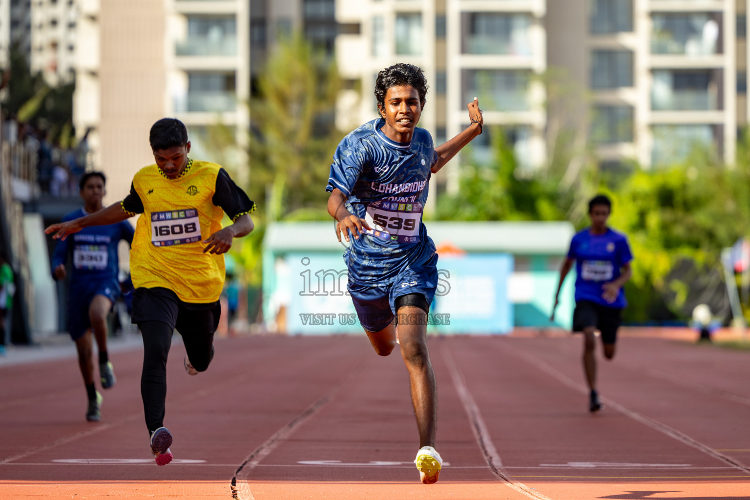 Day 1 of MWSC Interschool Athletics Championships 2024 held in Hulhumale Running Track, Hulhumale, Maldives on Saturday, 9th November 2024. 
Photos by: Hassan Simah / Images.mv