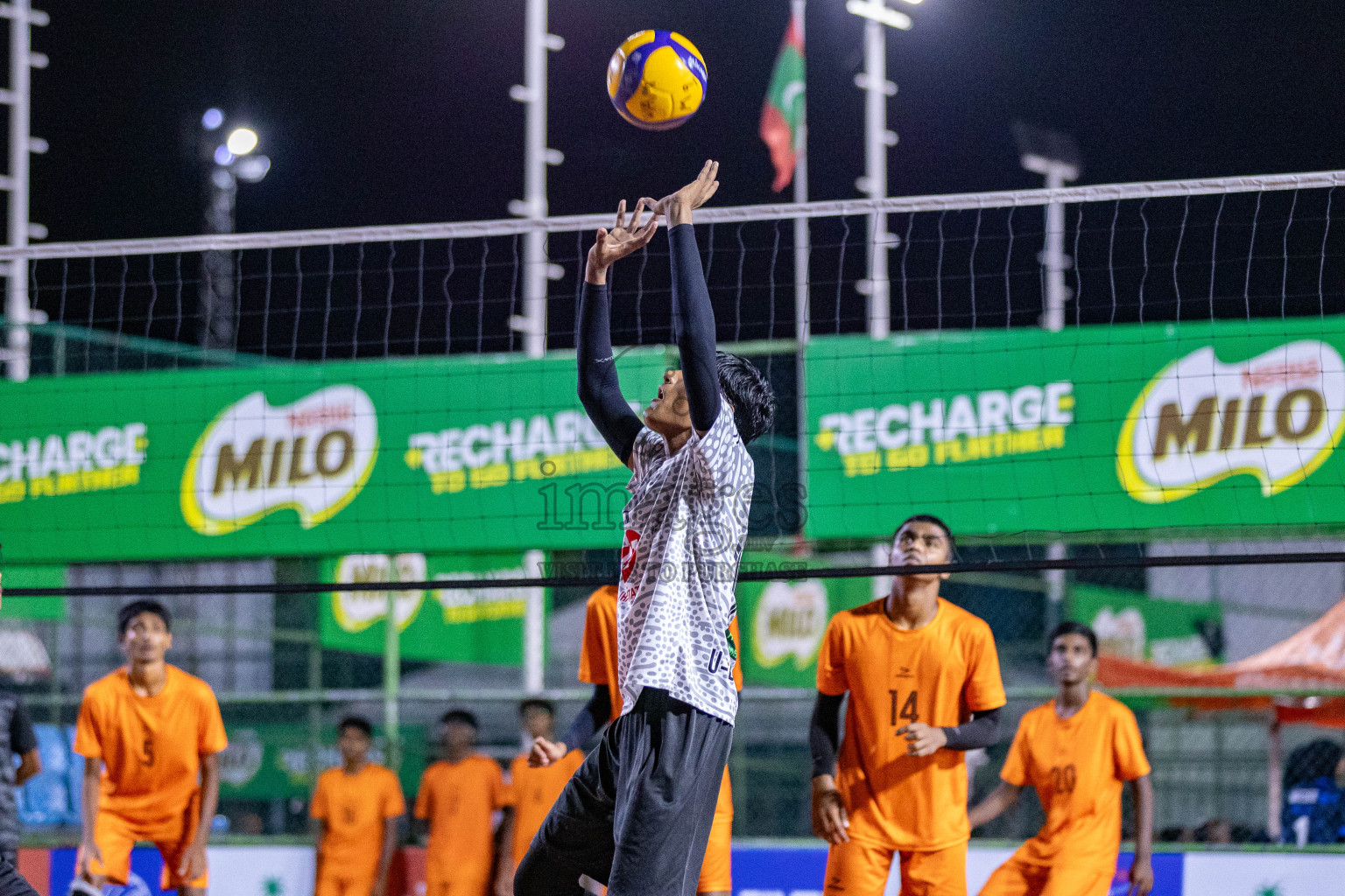 Sports Club Vision vs Sports Club City in Milo National Junior Volleyball Championship 2025 Day 3 was held on Monday, 24th November 2025 at Ekuveni Turf Court Male', Maldives. Photos: Areef Adam / images.mv