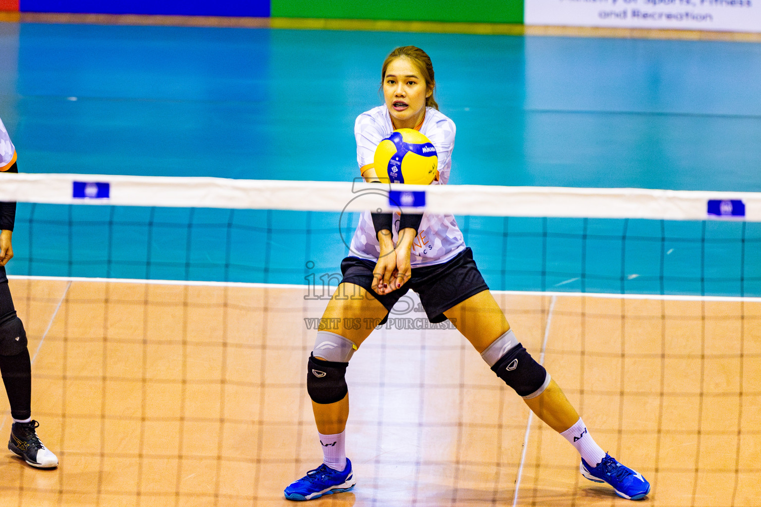 Asdhiqa Sports Club vs Flexor Sports Club in Day 5 of Women's Division of VAM Cup 2025 held in Male', Maldives on Sunday, 13th April 2025 at Social Center Indoor Hall Photos By: Nausham Waheed / images.mv