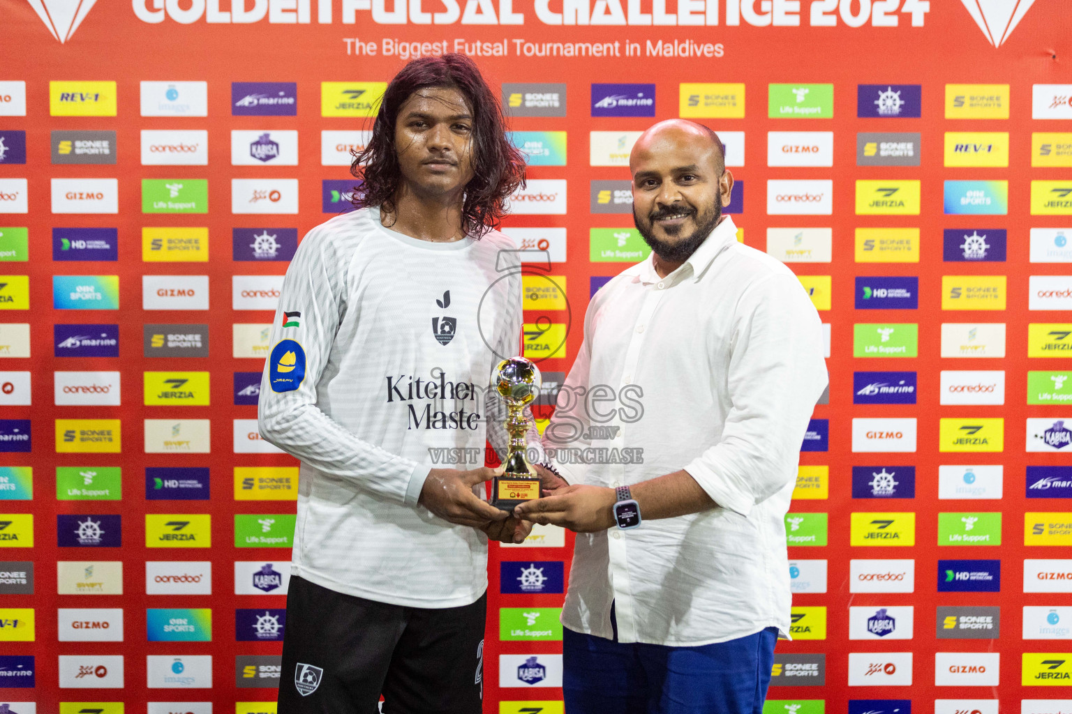 Sh Maroshi vs Sh Kanditheemu in Day 8 of Golden Futsal Challenge 2024 was held on Monday, 22nd January 2024, in Hulhumale', Maldives Photos: Nausham Waheed / images.mv