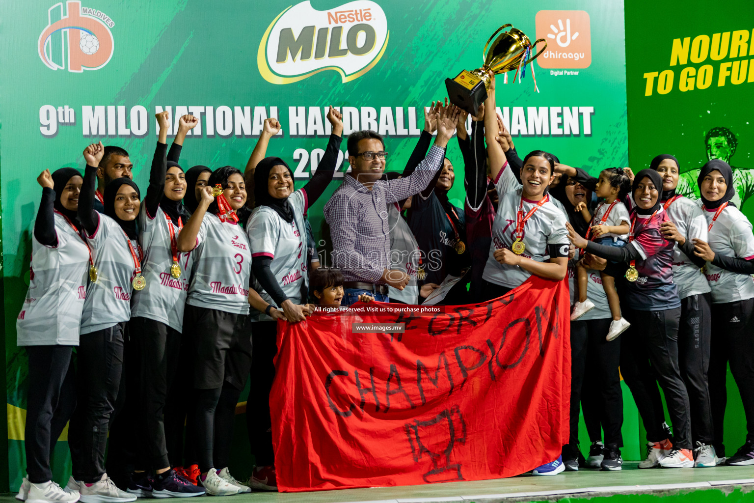 Finals of Milo 9th National Handball Tournament 2022 held in National Handball Grounds, Male', Maldives on 15 November 2022 Photos: Hassan Simah / images.mv