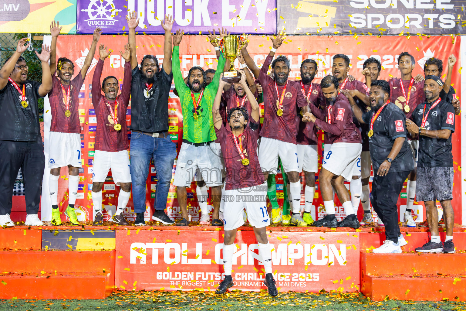 V Felidhoo vs V Keyodhoo in Atoll Round Final on Day 22 of Golden Futsal Challenge 2025 was held on Sunday , 26th January 2025, in Hulhumale', Maldives.
Photos: Ismail Thoriq / images.mv