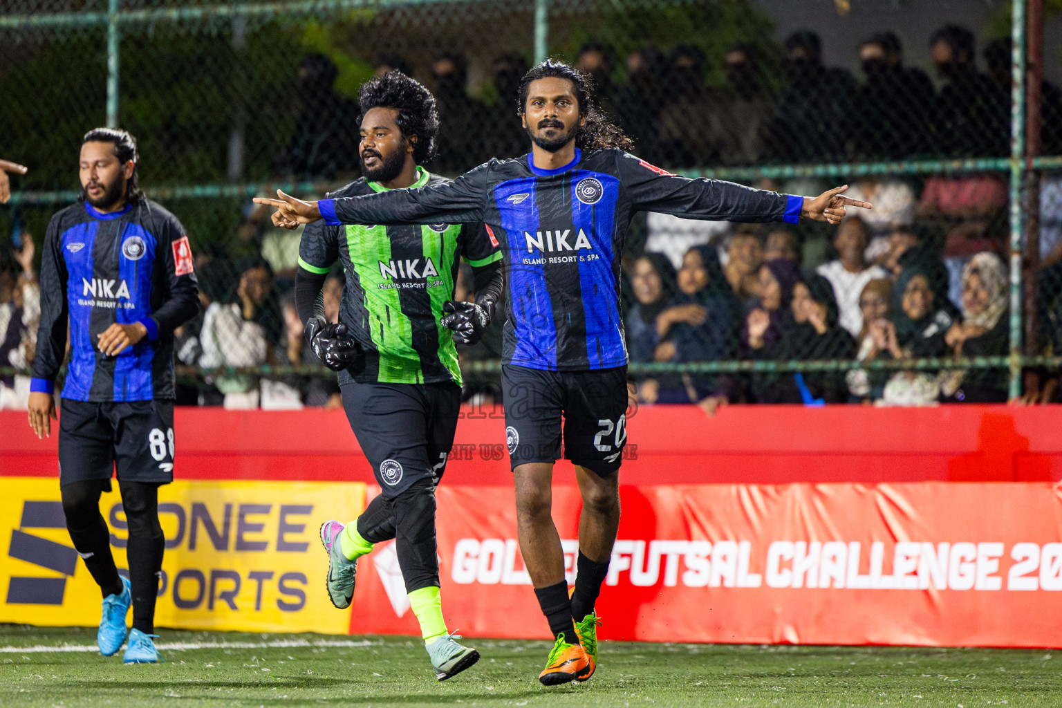 AA Bodufolhudhoo vs AA Thoddoo in Day 15 of Golden Futsal Challenge 2025 was held on Sunday, 19th January 2025, in Hulhumale', Maldives. Photos: Nausham Waheed / images.mv