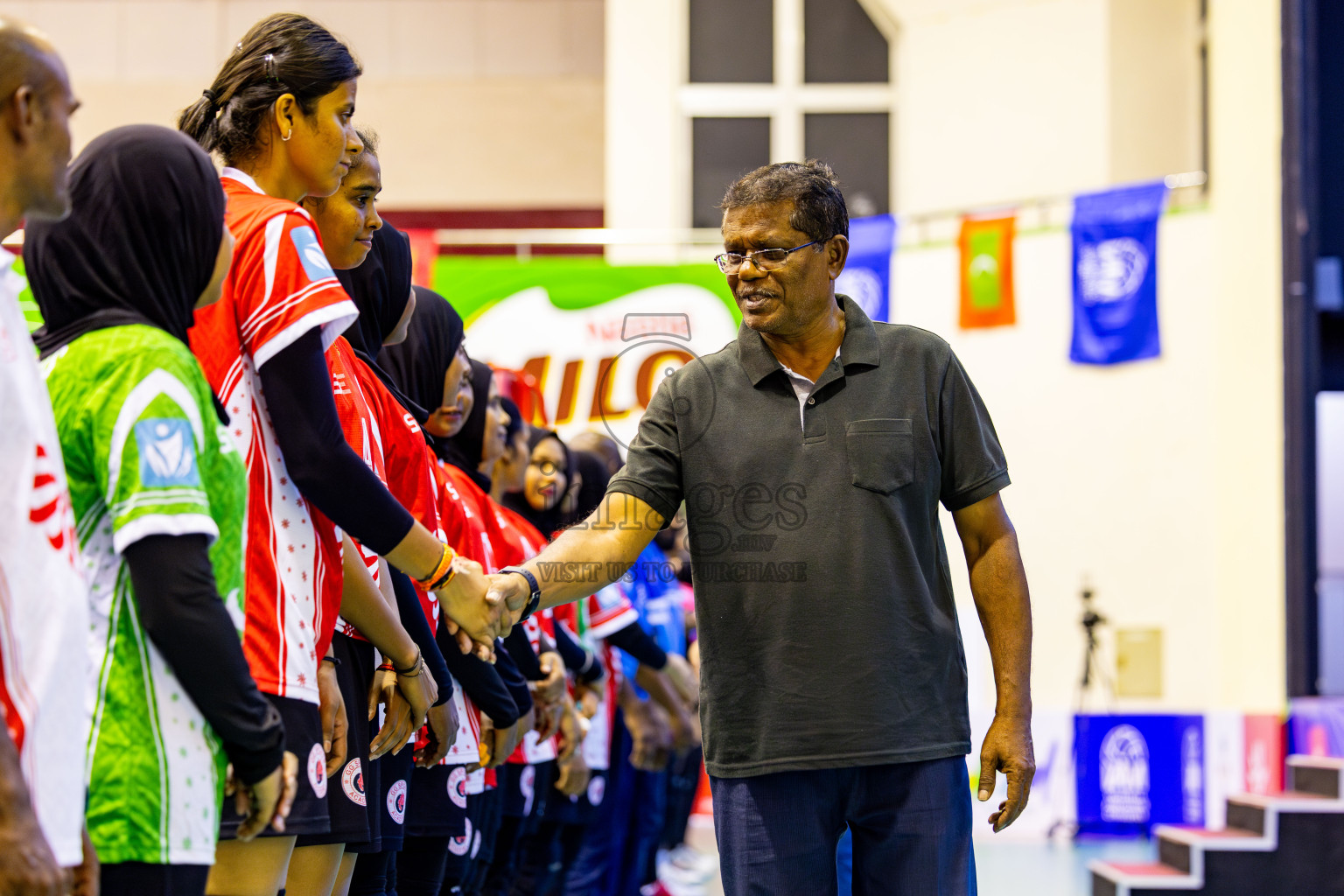 Good Games Sports Academy vs Volleyball Youth New Generation in Day 5 of Women's Division of VAM Cup 2025 held in Male', Maldives on Sunday, 13th April 2025 at Social Center Indoor Hall Photos By: Nausham Waheed / images.mv