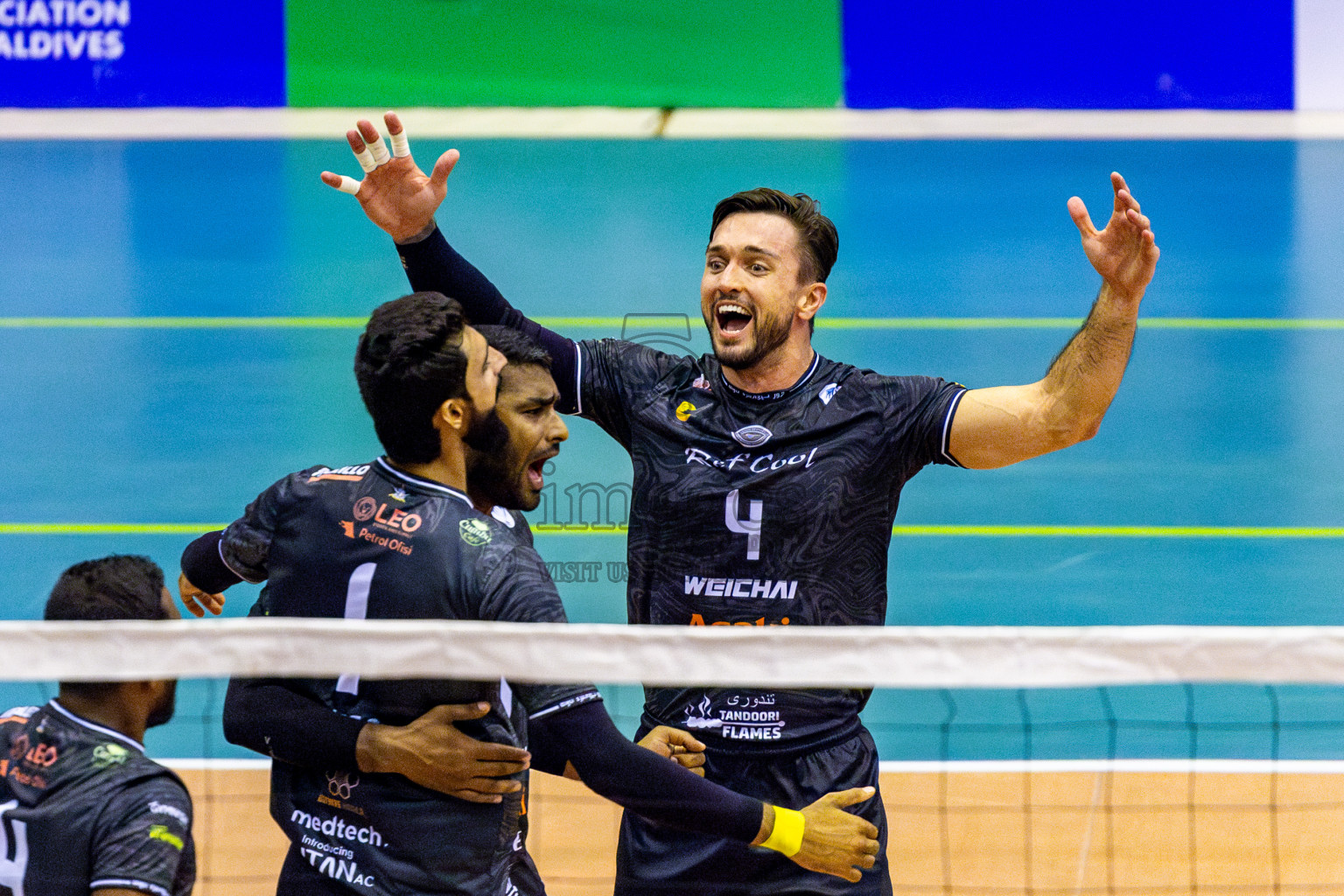 Dhivehi Sifainge Club vs Huraa Community Club in Semi Finals of MILO VAM Cup 2025 held in Male', Maldives on Tuesday, 1st July 2025 at Social Center Indoor Hall Photos By: Nausham Waheed / images.mv