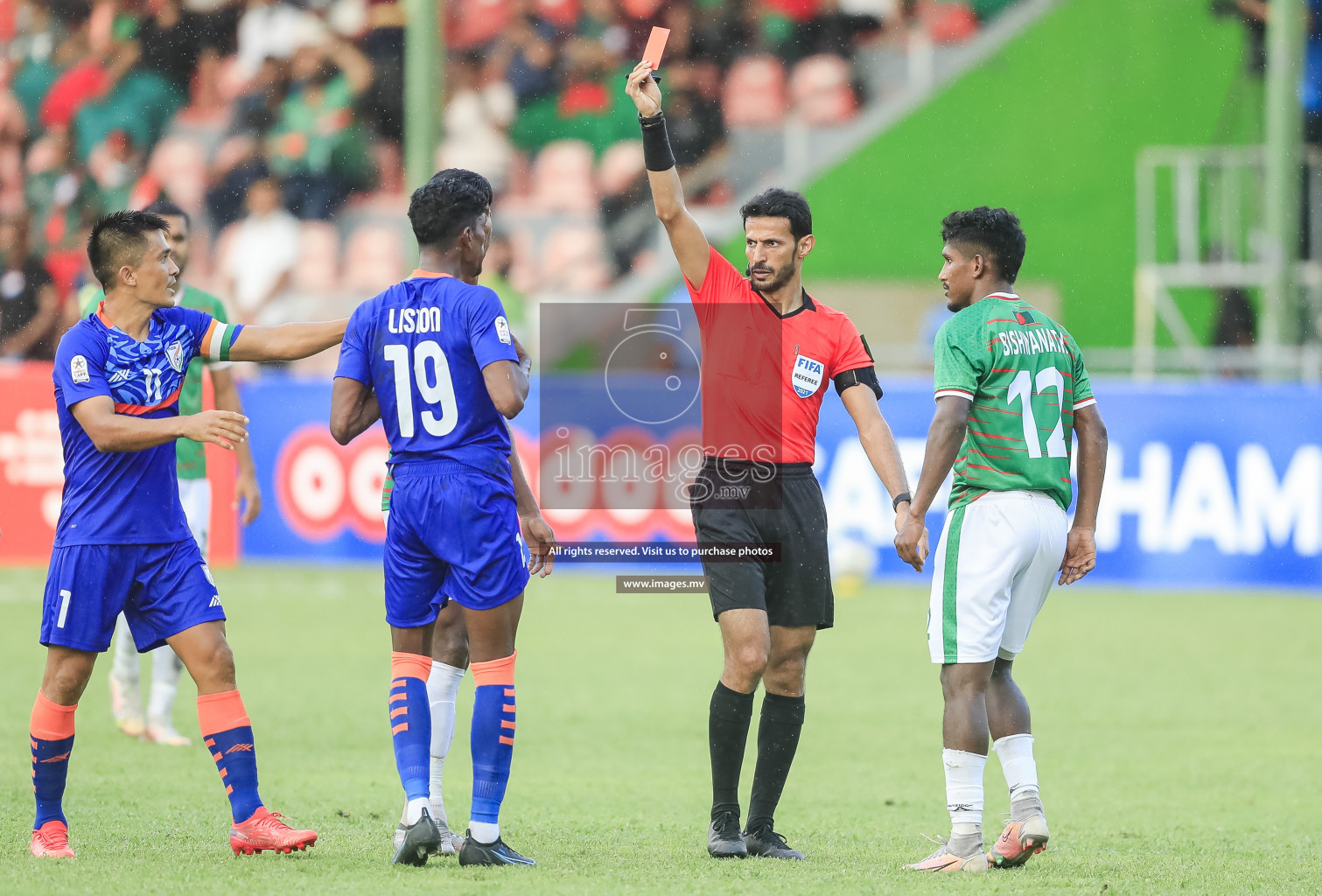 Bangladesh vs India in SAFF Championship 2021 held on 1st October 2021 in Galolhu National Stadium, Male', Maldives