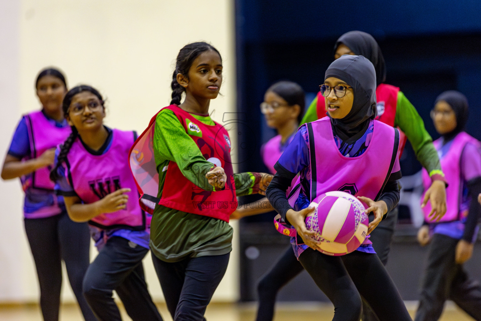 N Sports Acamdemy B vs Fiontti A Team in Day 3 of 3rd Netball Junior Championship, held at Social Center on Tuesday, 21st January 2025 . 
Photos: Hassan Simah / images.mv