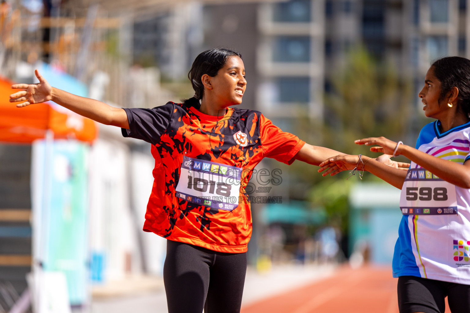 Day 2 of MWSC Interschool Athletics Championships 2024 held in Hulhumale Running Track, Hulhumale, Maldives on Sunday, 10th November 2024. 
Photos by:  Hassan Simah / Images.mv