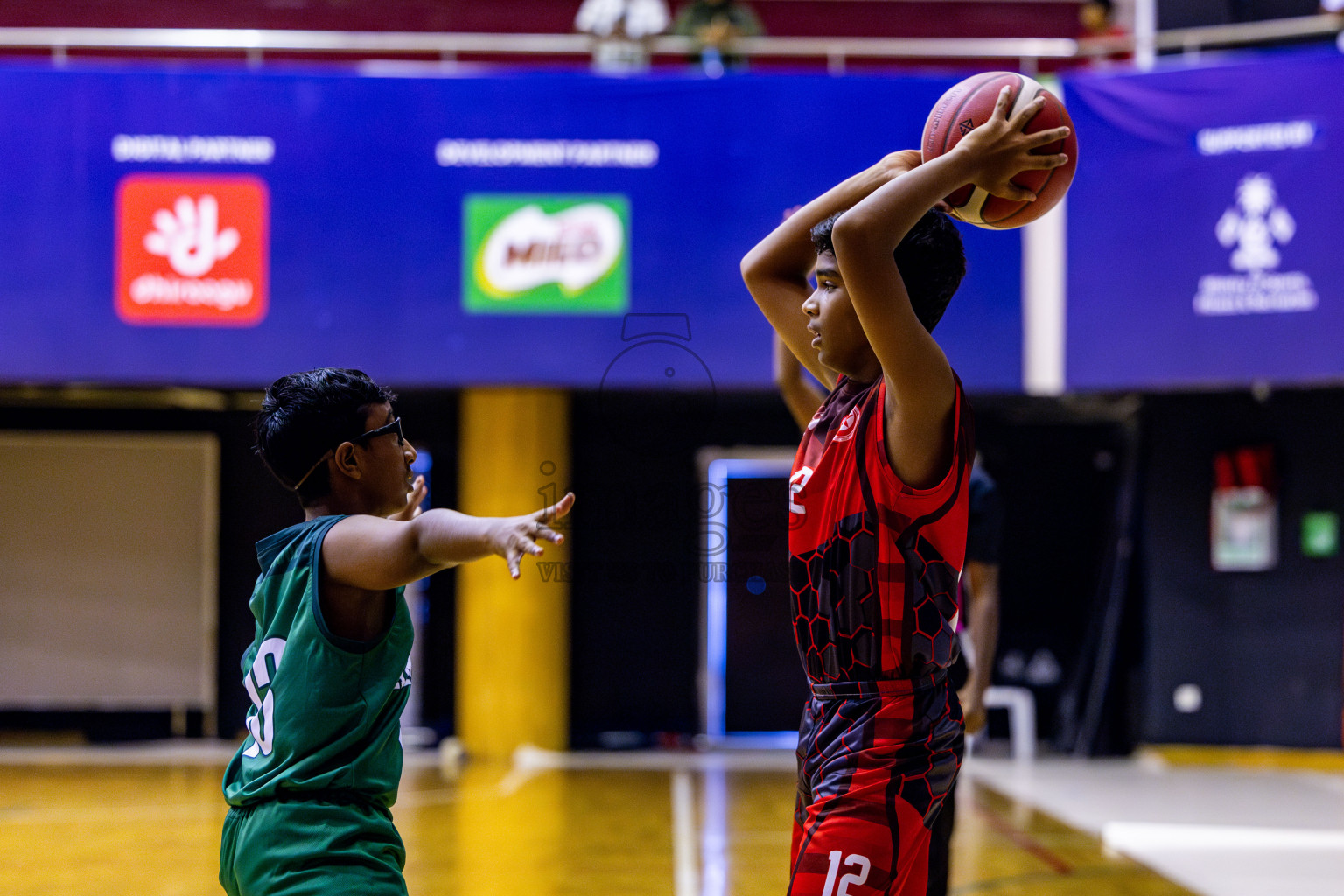 Aminiyya School vs Iskandhar School in day 26 of Junior Basketball Championship 2024 was held in Social Center, Male', Maldives on Tuesday, 10th December 2024. Photos: Nausham Waheed / images.mv