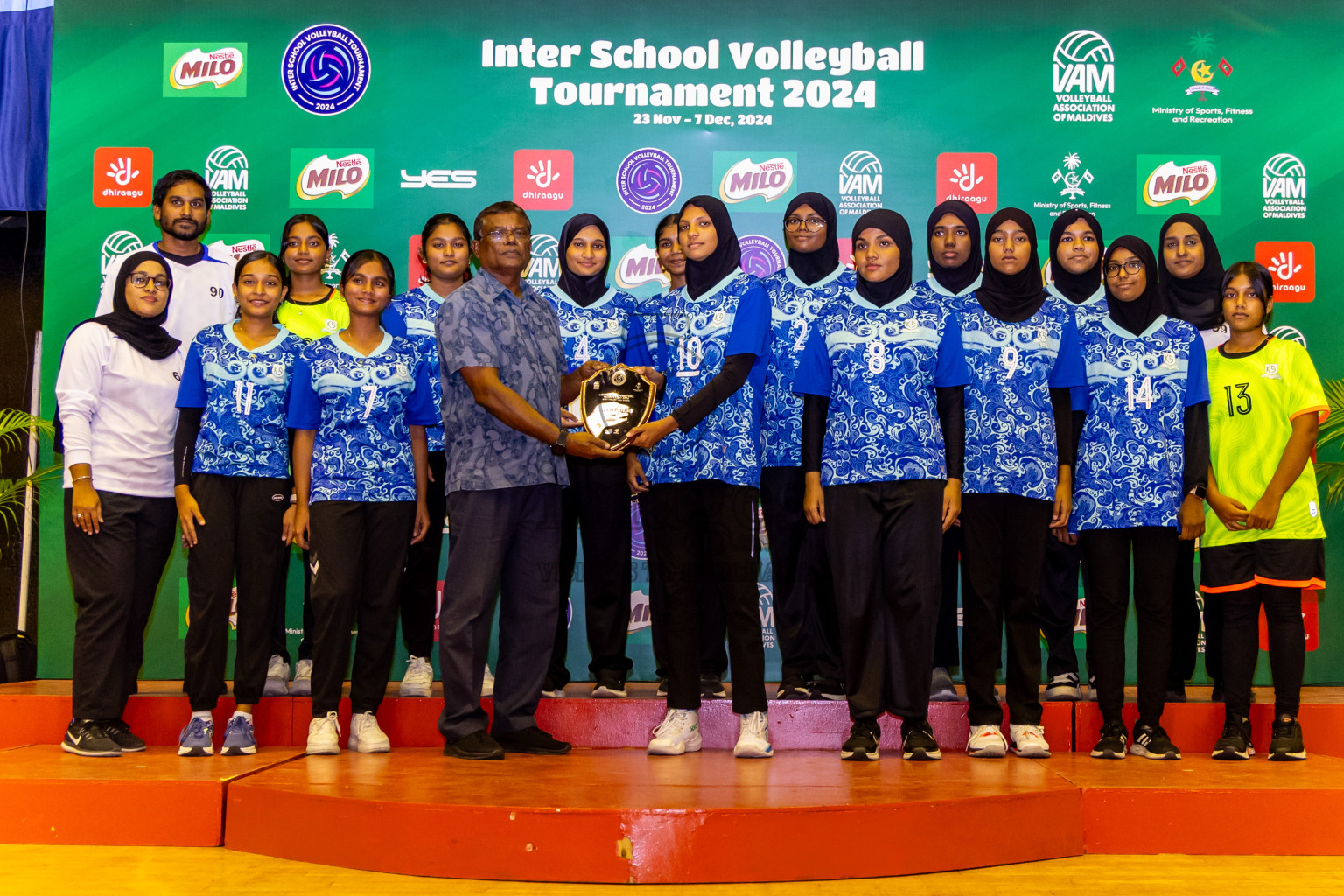 Finals of Interschool Volleyball Tournament 2024 was held in Social Center at Male', Maldives on Friday, 6th December 2024. Photos: Nausham Waheed / images.mv