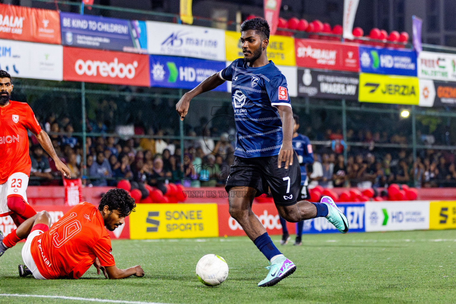 K Gaafaru vs B Eydhafushi in Semi Finals of Golden Futsal Challenge 2024 which was held on Monday, 4th March 2024, in Hulhumale', Maldives. Photos: Nausham Waheed / images.mv