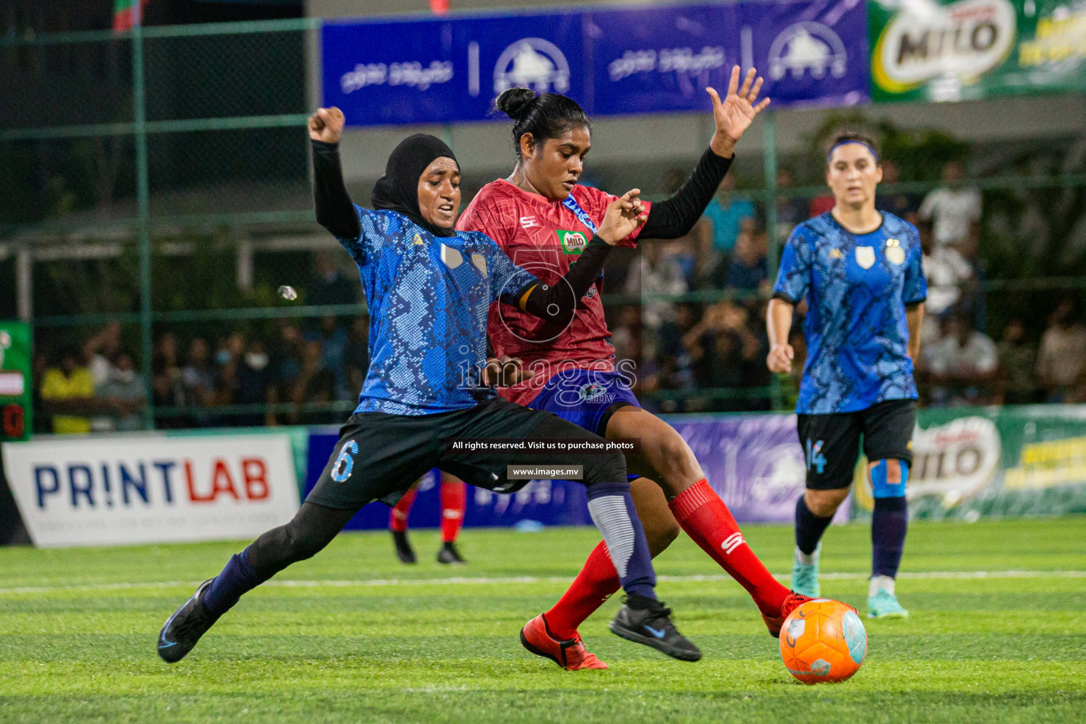 MPL vs Police Club in the Semi Finals of 18/30 Women's Futsal Fiesta 2021 held in Hulhumale, Maldives on 14th December 2021. Photos: Shuu Abdul Sattar / images.mv