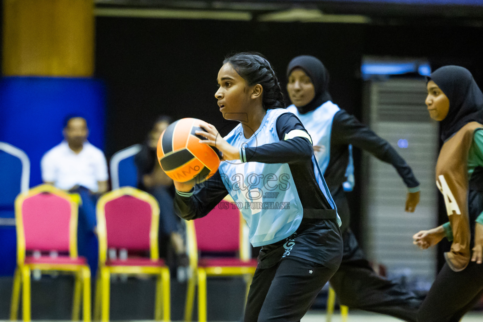 Day 12 of 25th Inter-School Netball Tournament was held in Social Center at Male', Maldives on Thursday, 22nd August 2024.