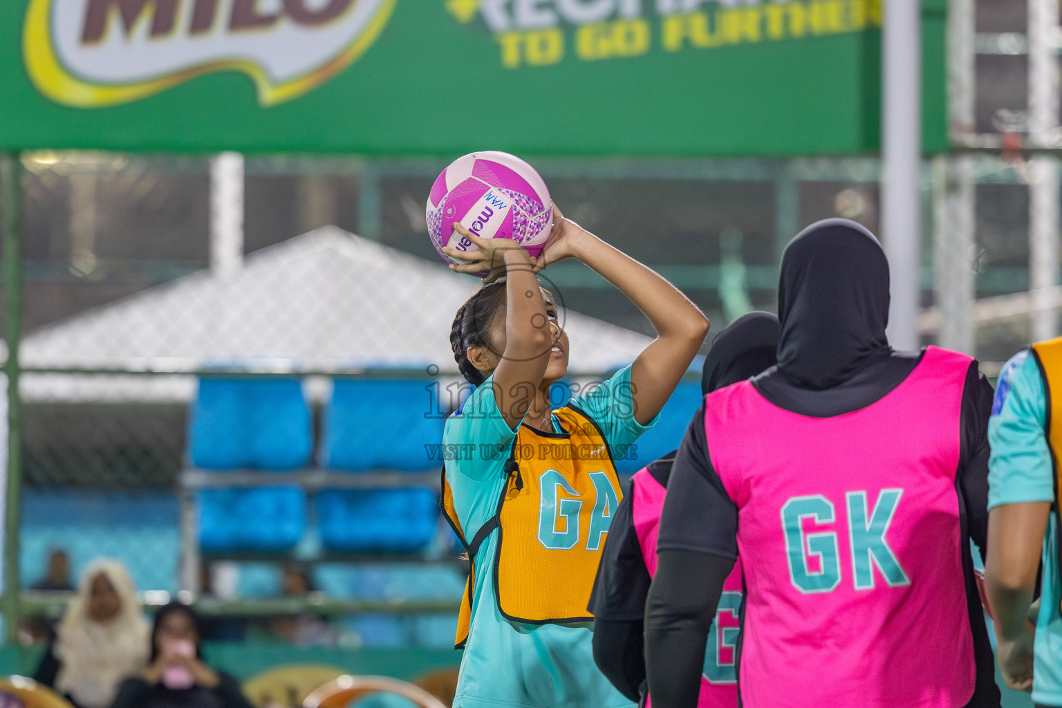 MV Netters vs United Unity Sports Club in Division 2 of of National Netball Tournament 2025 held in Ekuveni Netball Court at Male', Maldives on Thursday, 22nd May 2025. Photos: Mohamed Mahfooz Moosa / images.mv
