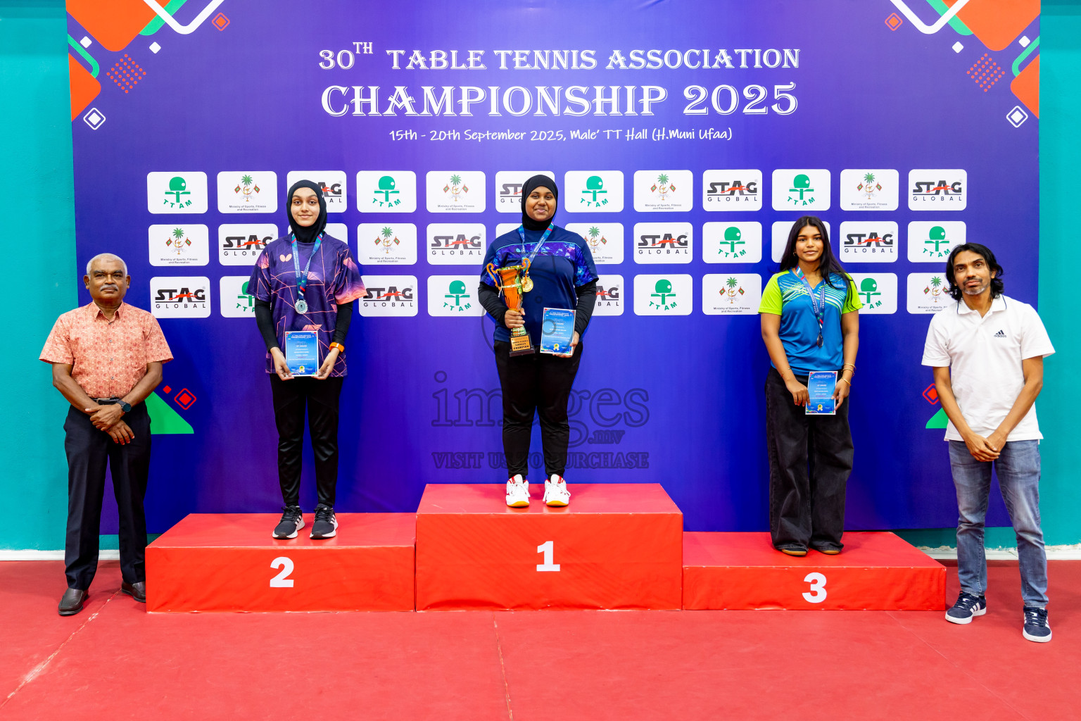 Finals of 30th Table Tennis Association Championship 2025 was held on Saturday, 20th September 2025 in Male' TT Hall, Male', Maldives. Photos: Nausham Waheed / images.mv