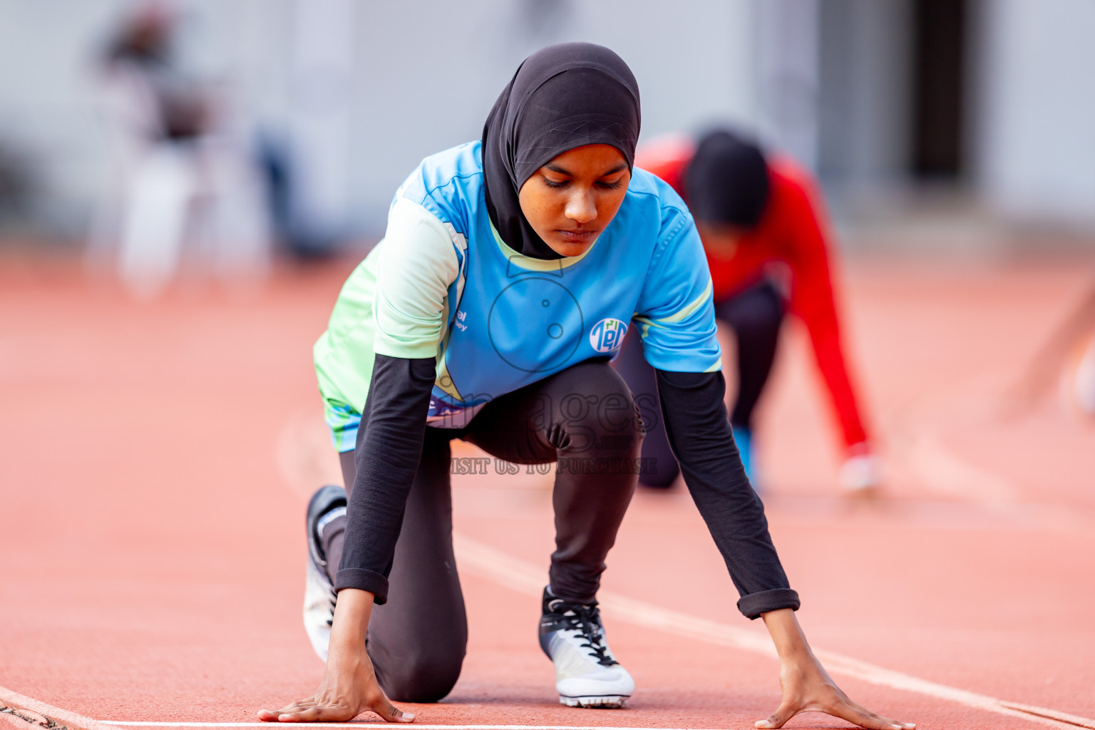 Day 6 of MWSC Interschool Athletics Championships 2024 held in Hulhumale Running Track, Hulhumale, Maldives on Thursday, 14th November 2024. Photos by: Nausham Waheed / Images.mv