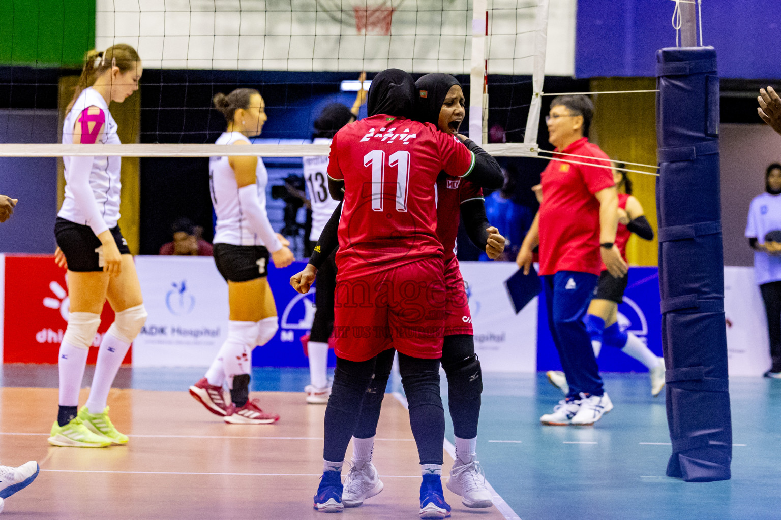 Final of CAVA Woman's Volleyball Challenge Cup 2024 was held in Social Center, Male', Maldives on Wednesday, 11th September 2024. Photos: Nausham Waheed / images.mv