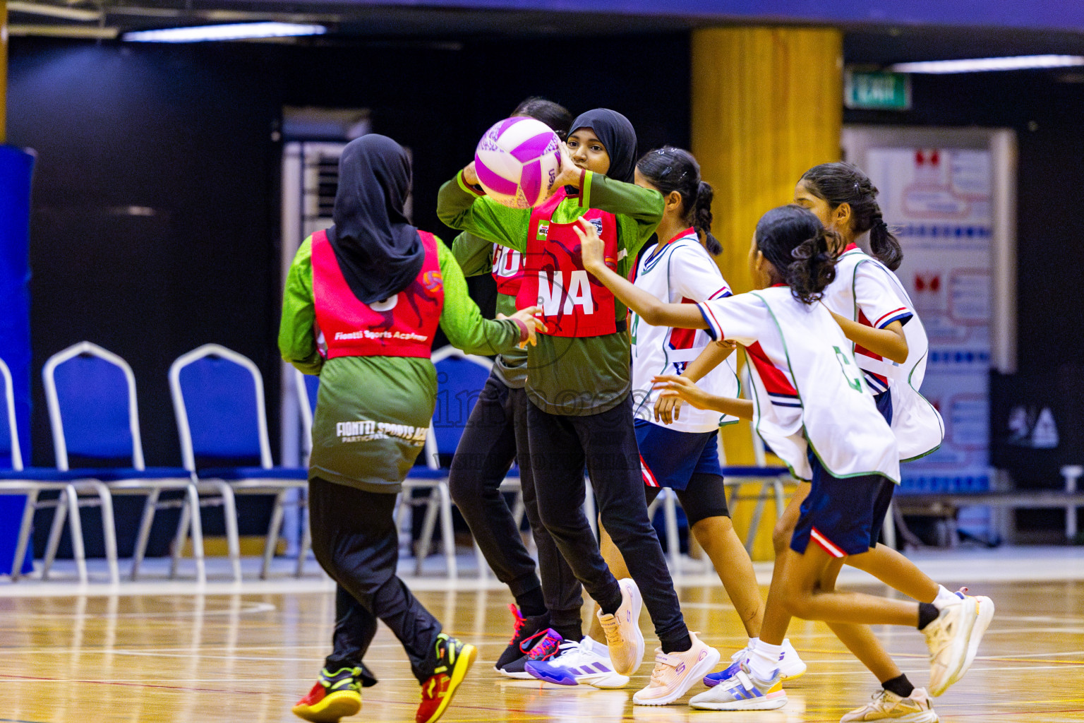 Fiontti Sports Club vs Net Queens in Day 2 of 3rd Junior Championship - Netball association of Maldives, held at Social Center on Monday 20th January 2025 . Photos by Nausham Waheed