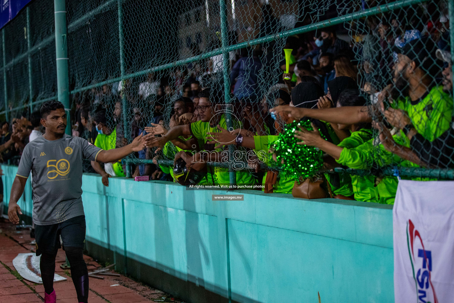 Team FSM Vs Prisons Club in the Semi Finals of Club Maldives 2021 held in Hulhumale, Maldives on 15 December 2021. Photos: Ismail Thoriq / images.mv