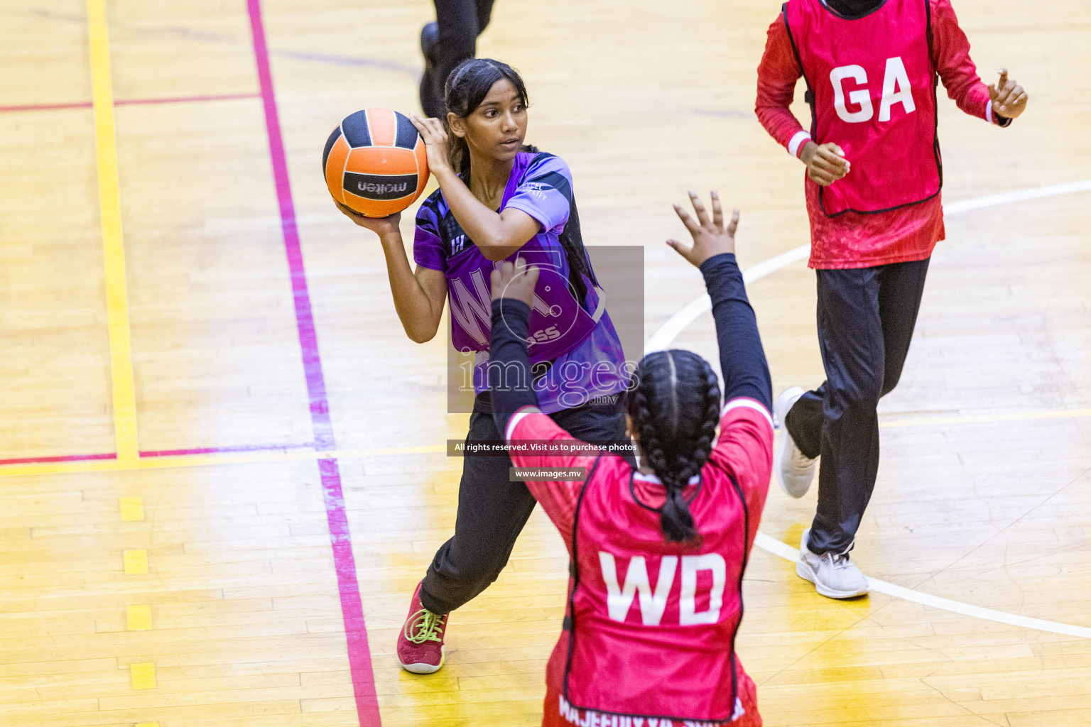 Day3 of 24th Interschool Netball Tournament 2023 was held in Social Center, Male', Maldives on 29th October 2023. Photos: Nausham Waheed, Mohamed Mahfooz Moosa / images.mv