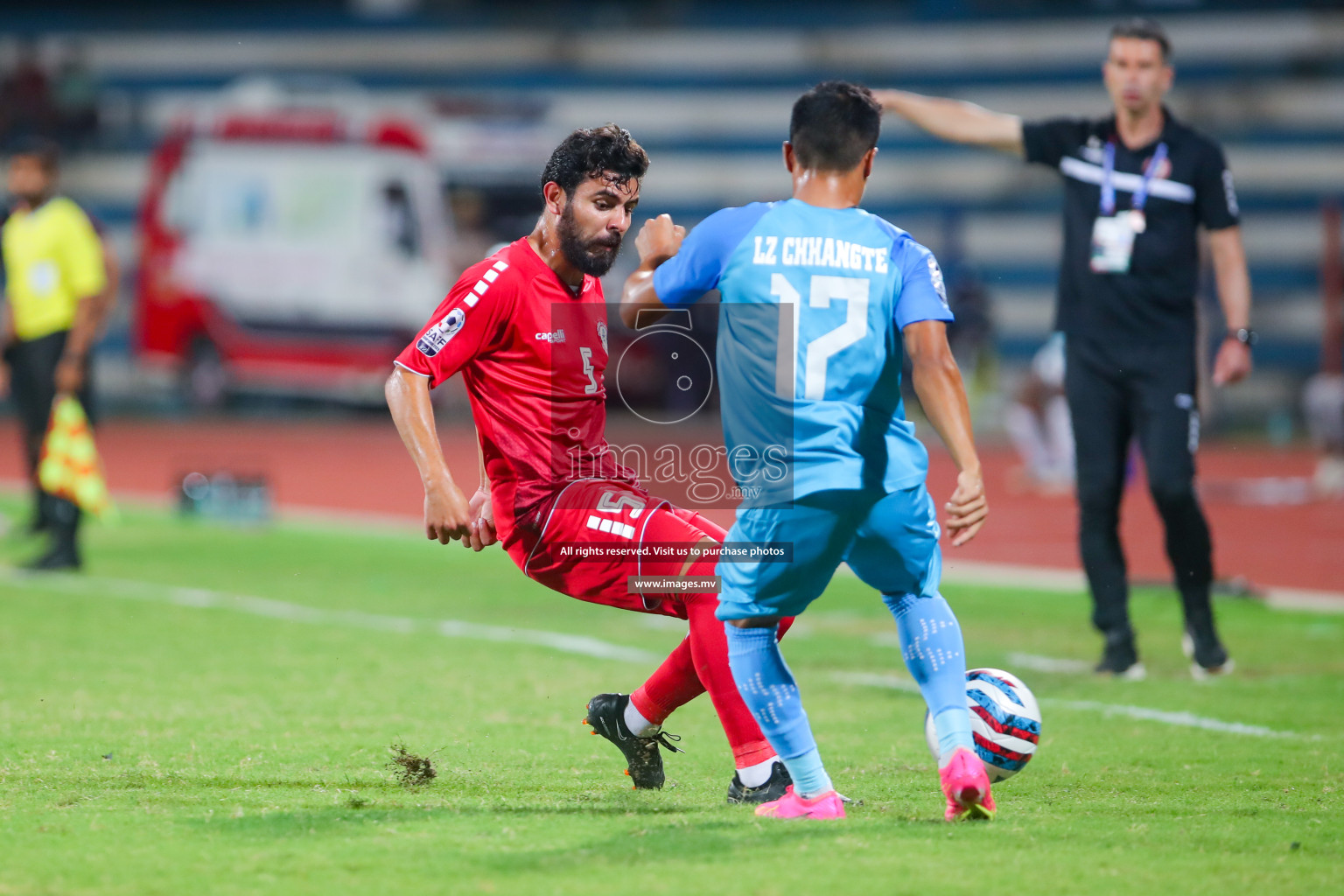 Lebanon vs India in the Semi-final of SAFF Championship 2023 held in Sree Kanteerava Stadium, Bengaluru, India, on Saturday, 1st July 2023. Photos: Nausham Waheed, Hassan Simah / images.mv