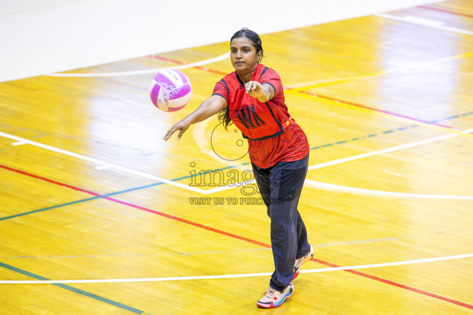 Club Matrix vs N Sports Academy in Day 6 of 24th Milo Netball Association Championship held in Social Center at Male', Maldives on Saturday, 6th September 2025. Photos: Yasna Ahmed / images.mv