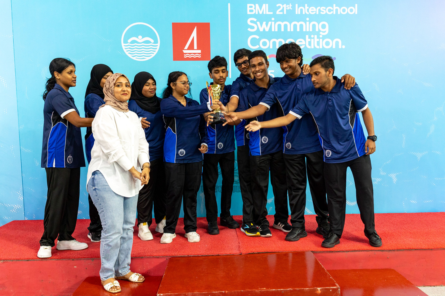 Closing Ceremony of BML 21st Interschool Swimming Competition 2025 .was held in Hulhumale' Swimming Pool, Hulhumale', Maldives on Saturday, 18th October 2025. 
Photos: Hassan Simah / images.mv