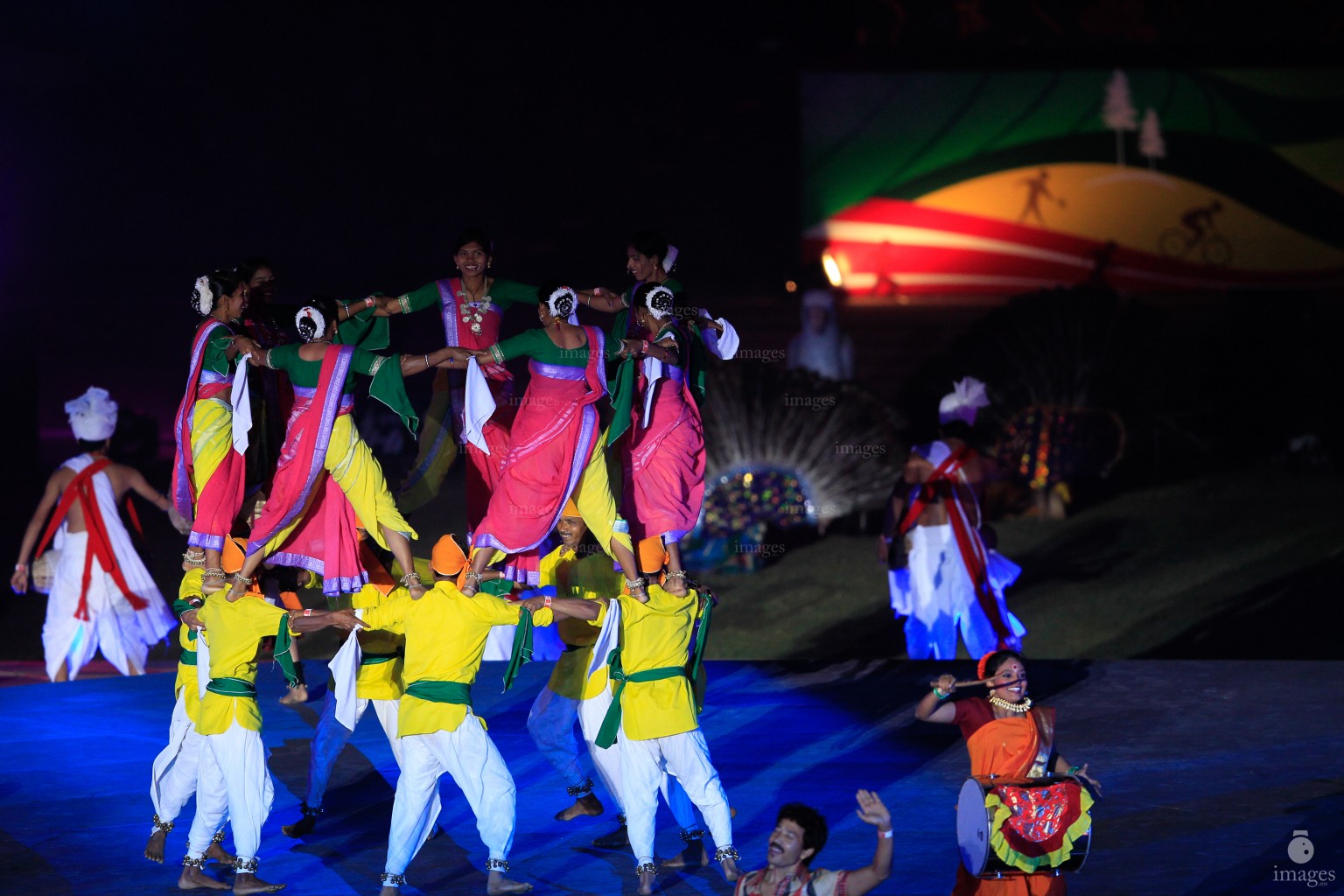 Opening ceremony of the 12th South Asian Games held in Guwahati, India, Friday, February. 05, 2016.   (Images.mv Photo/ Hussain Sinan).