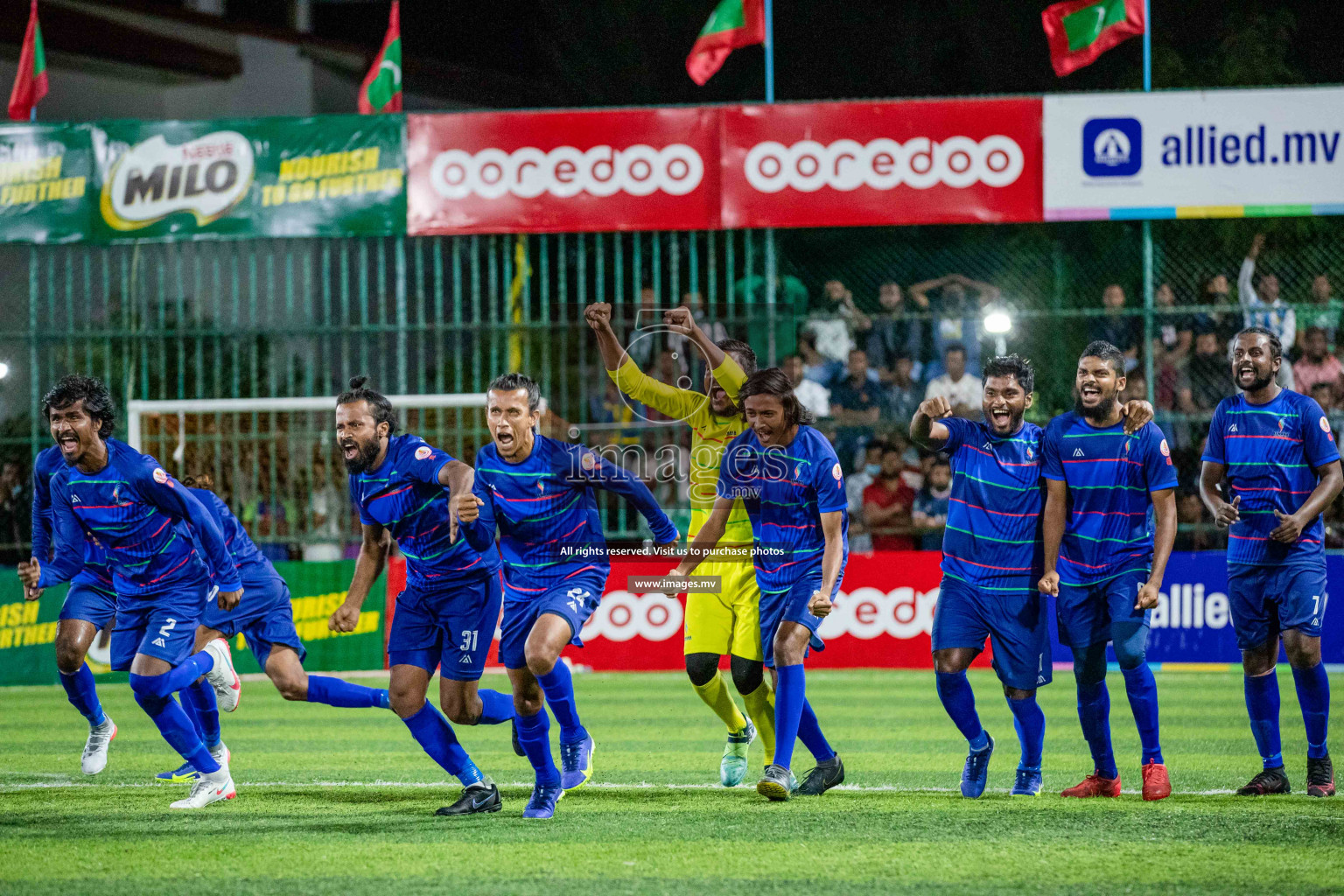 STO RC Vs Team Fenaka in the Quarter Finals of Club Maldives 2021 held in Hulhumale, Maldives on 13 December 2021. Photos: Shu Abdul Sattar / images.mv