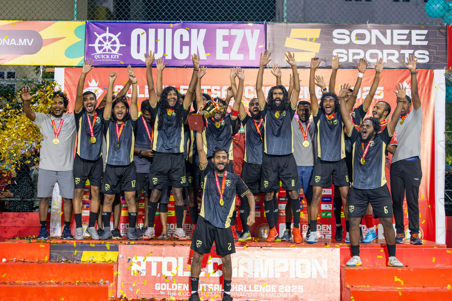 R Dhuvaafaru vs R Inguraidhoo in Raa Atoll Final in Day 24 of Golden Futsal Challenge 2025 was held on Tuesday , 28th January 2025, in Hulhumale', Maldives. Photos: Ismail Thoriq / images.mv