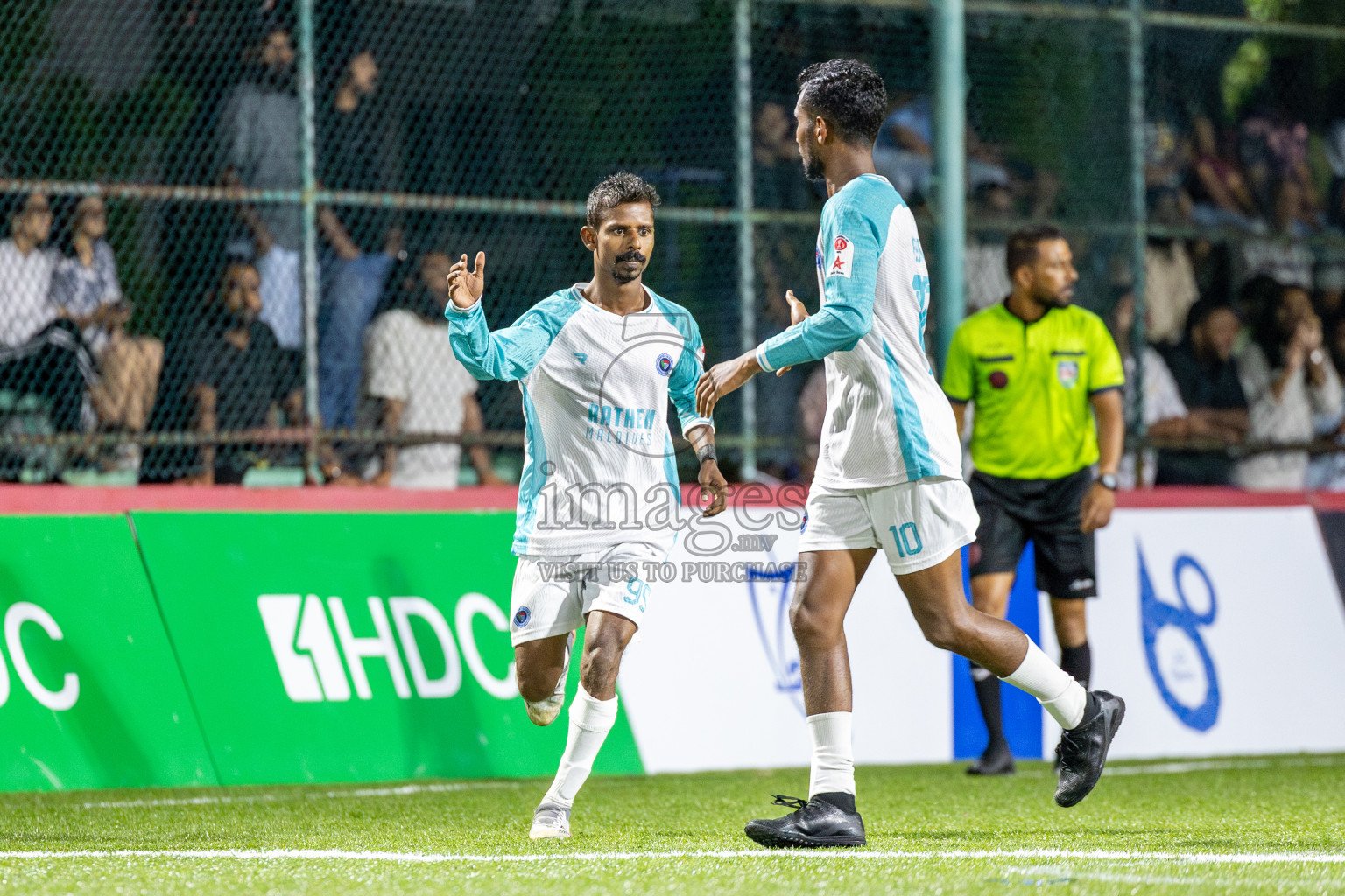 Fenaka vs Police Club in Day 14 of Club Maldives Cup 2025 was held in Rehendhi Futsal Ground, Hulhumale', Maldives on Tuesday, 14th October 2025. Photos: Ismail Thoriq / images.mv