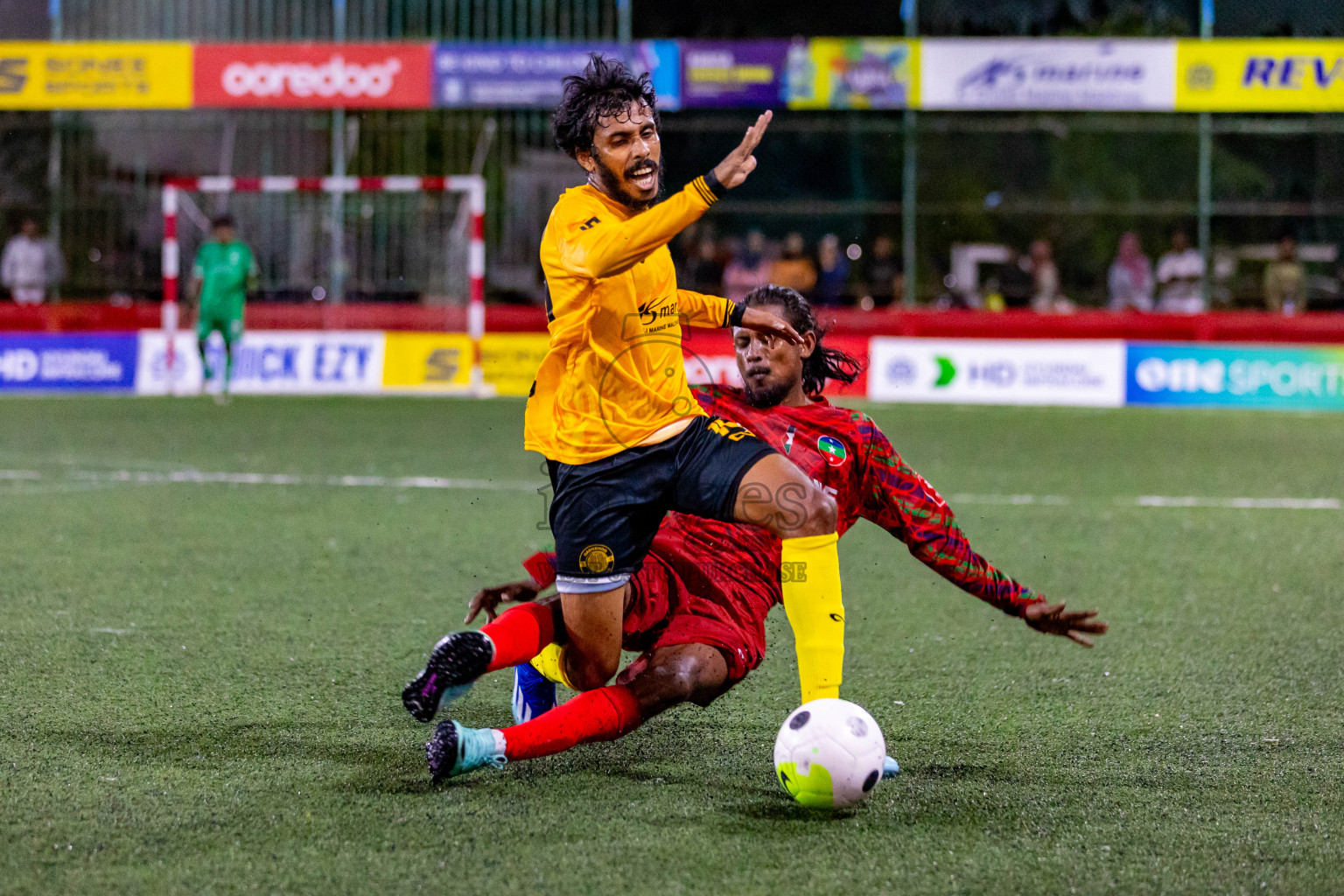 GDh. Thinadhoo  VS  GDh. Gadhdhoo in Day 17 of Golden Futsal Challenge 2024 was held on Wednesday, 31st January 2024, in Hulhumale', Maldives Photos: Hassan Simah / images.mv