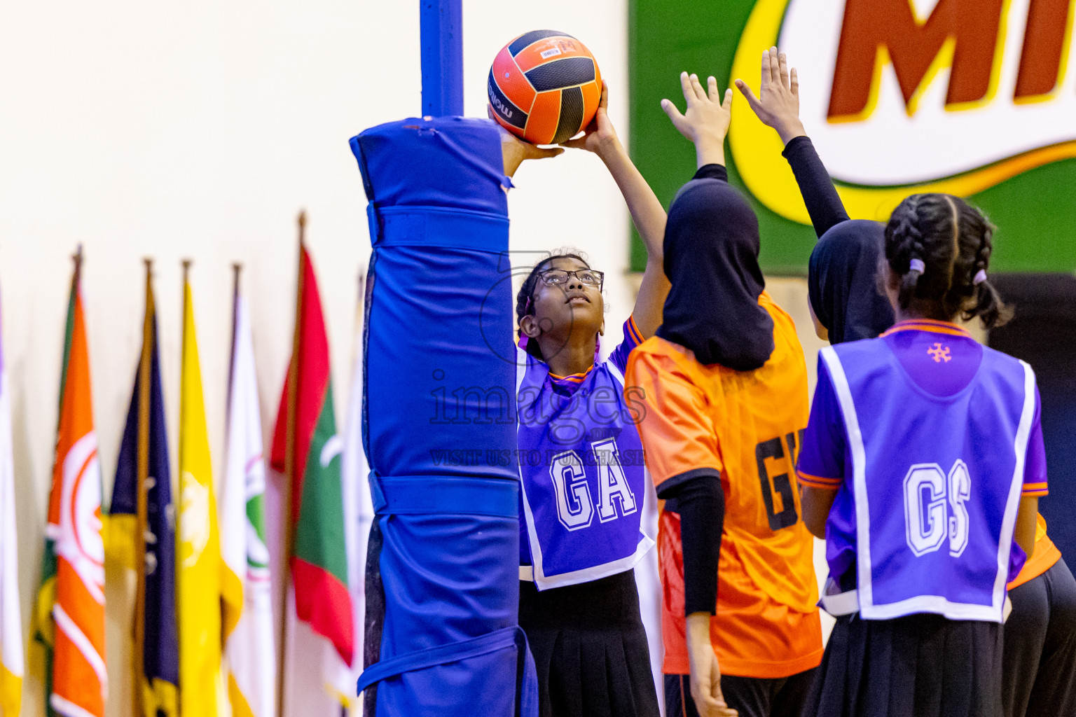 Day 8 of 25th Inter-School Netball Tournament was held in Social Center at Male', Maldives on Sunday, 18th August 2024. Photos: Nausham Waheed / images.mv