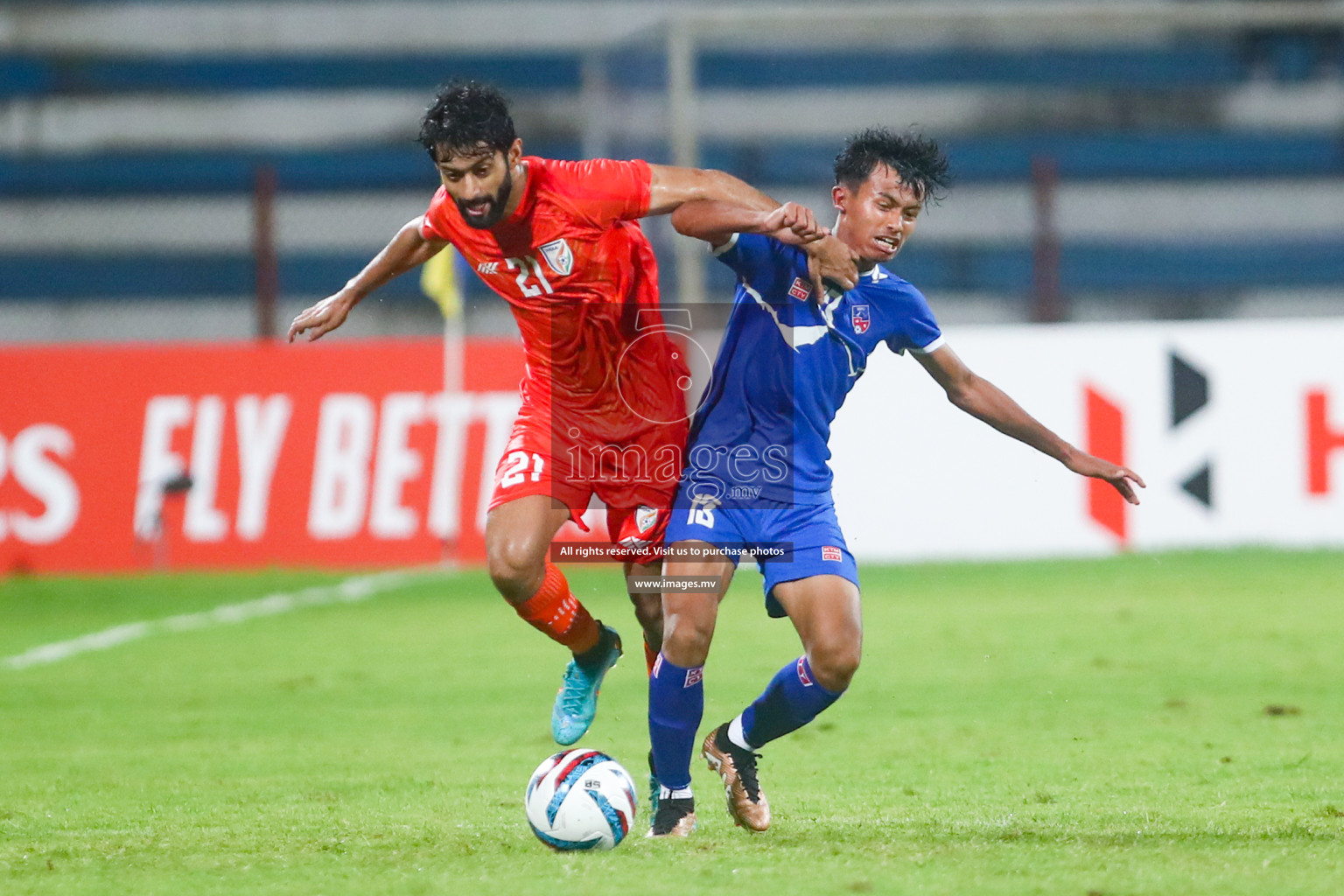 Nepal vs India in SAFF Championship 2023 held in Sree Kanteerava Stadium, Bengaluru, India, on Saturday, 24th June 2023. Photos: Hassan Simah / images.mv