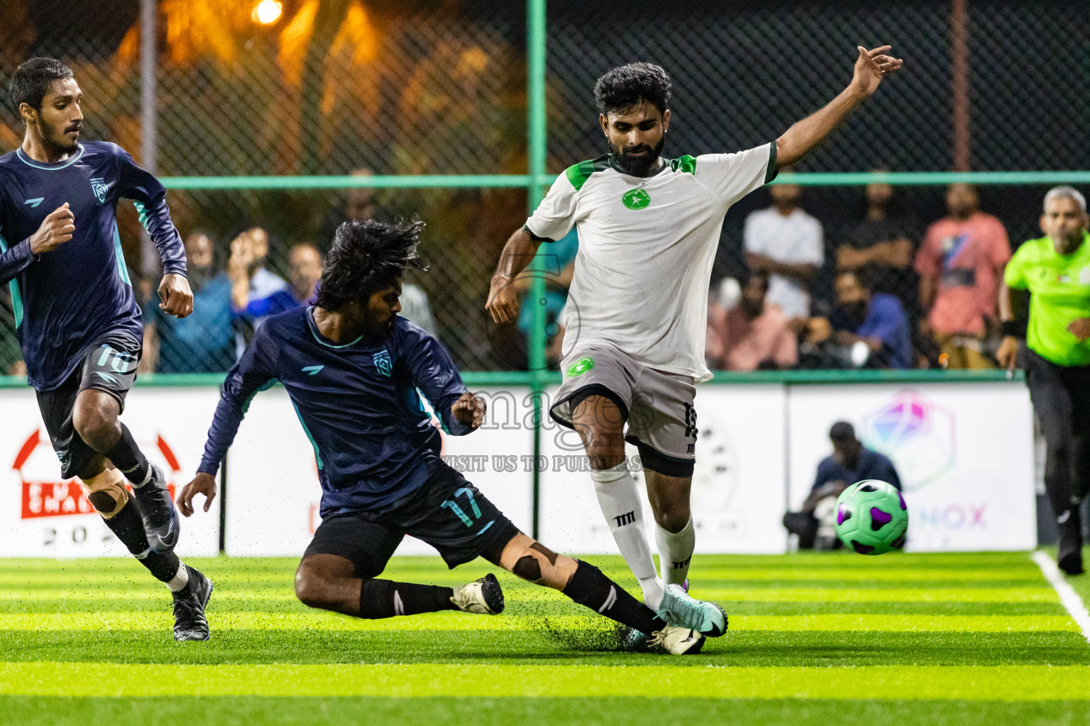 Nova SC vs Giraavarianz in Day 1 of BG Futsal Challenge 2024 was held on Thursday, 12th March 2024, in Male', Maldives Photos: Nausham Waheed / images.mv